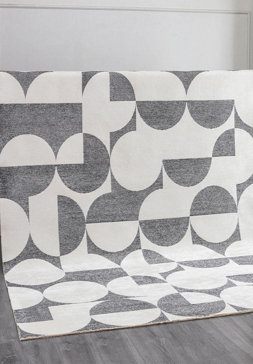 CIRCLE BLACK - WHITE RUG