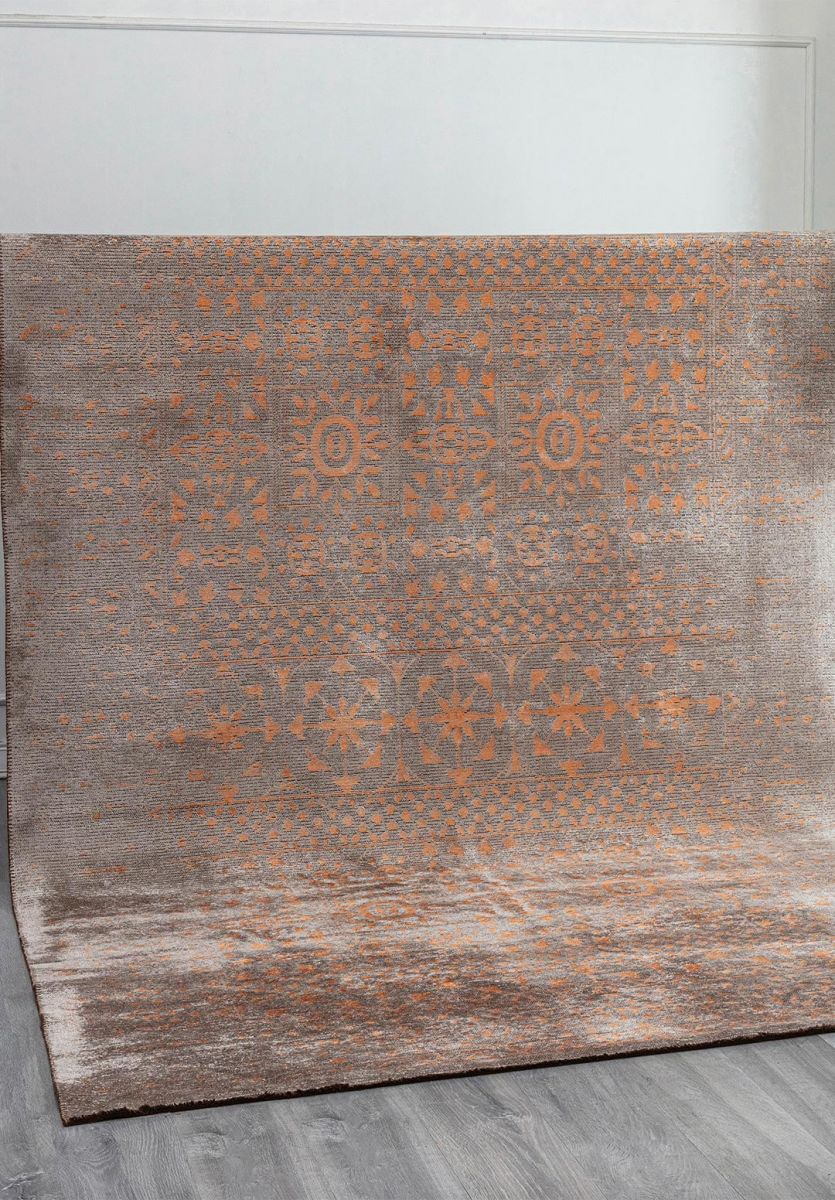 SCRIPT ORANGE - GREY RUG