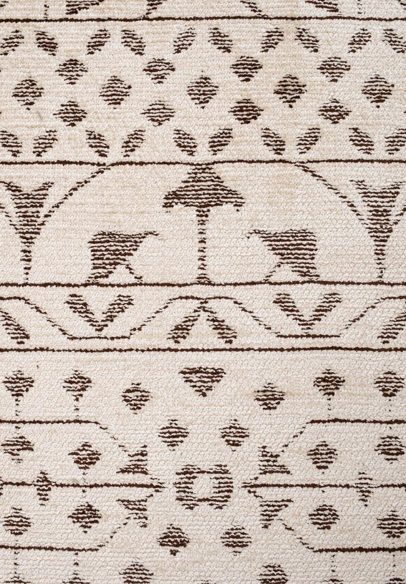 SCRIPT DARK BROWN - CREAM RUG