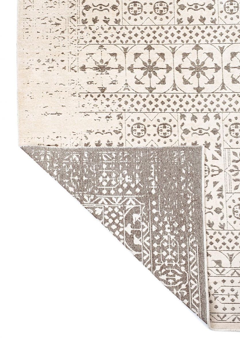 SCRIPT DARK BROWN - CREAM RUG