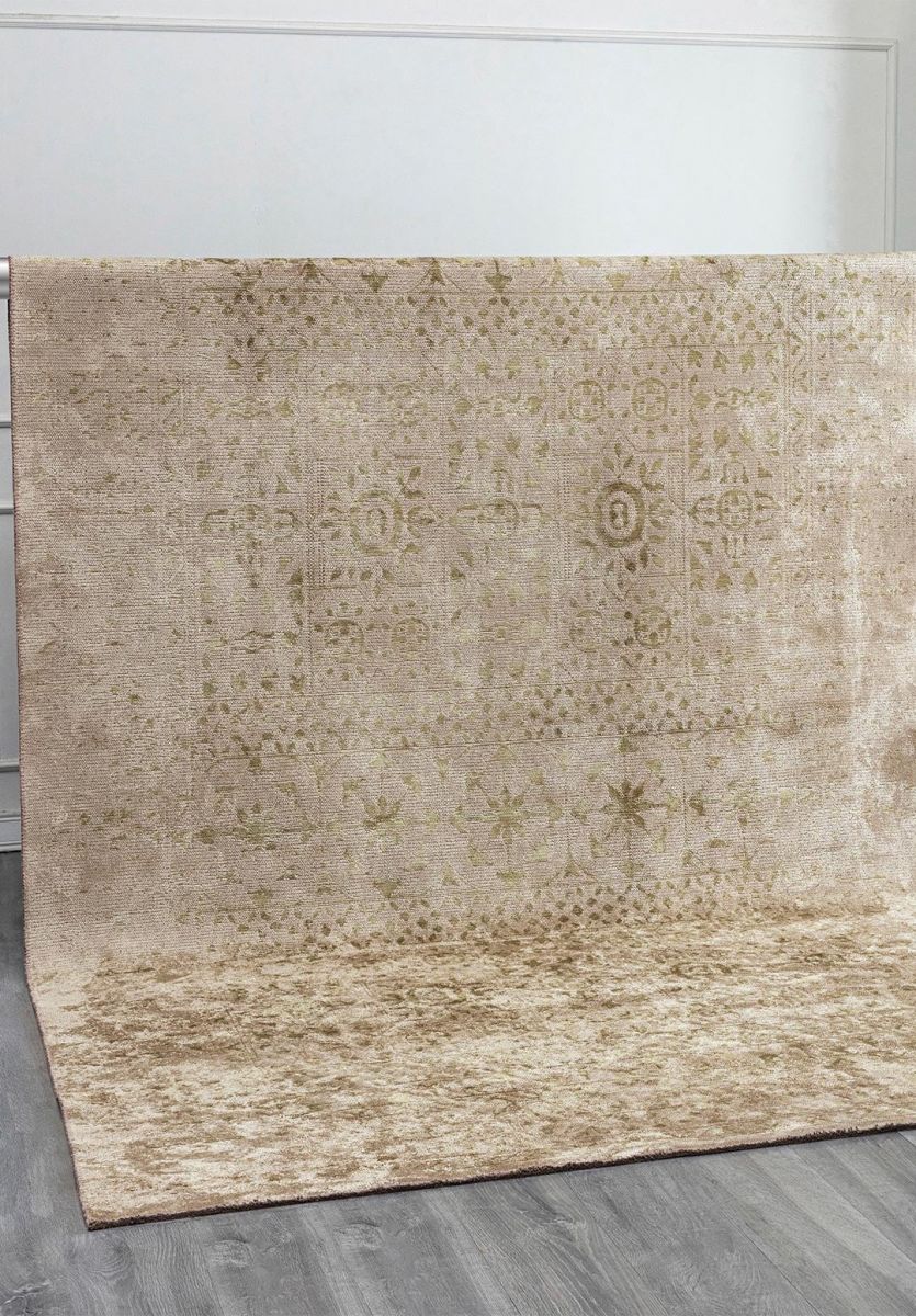 SCRIPT GREEN - BEIGE RUG