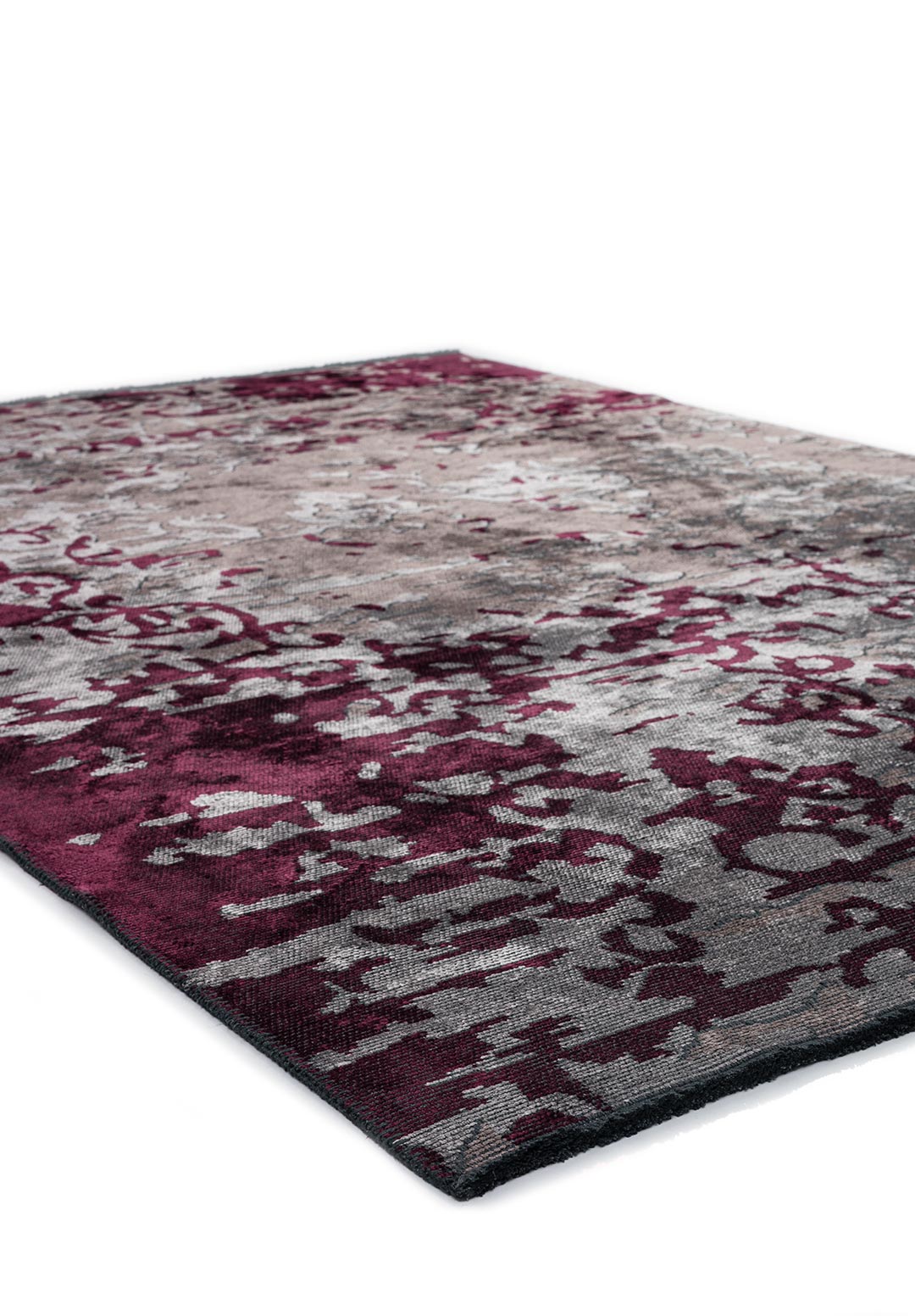 VALENCIA DARK DAMSON - DARK GREY - LIGHT GREY RUG