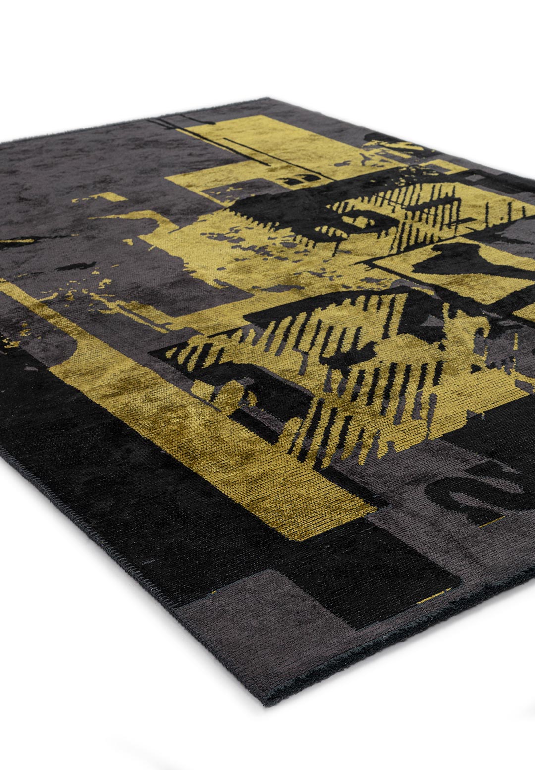 BILBAO BLACK - YELLOW - CHARCOAL RUG