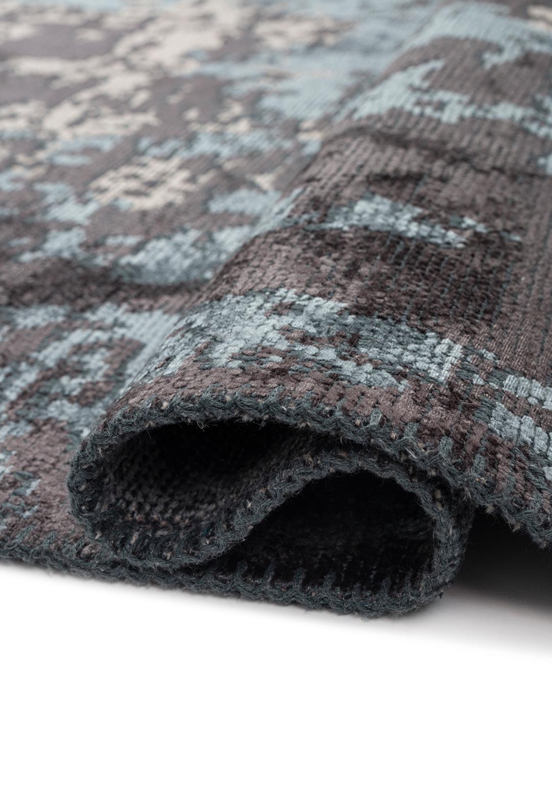 TOLEDO CHARCOAL - BLUE - LIGHT CREAM RUG