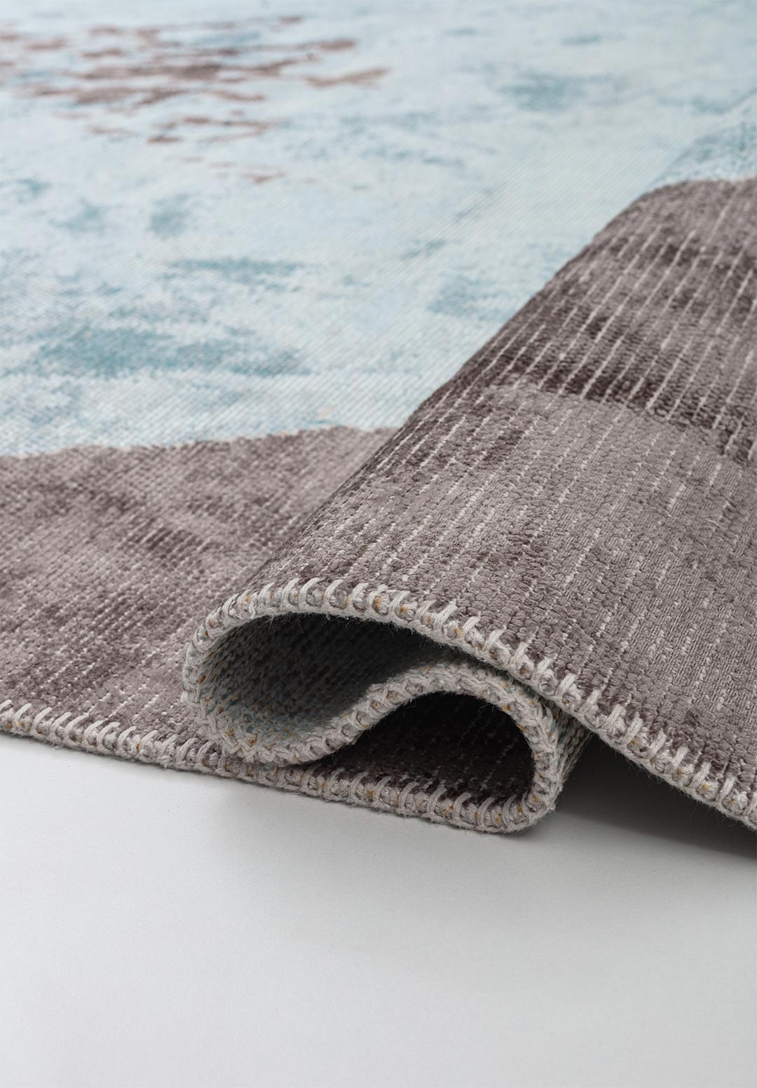 LAGUNA DARK GREY - GOLD - ICE BLUE RUG