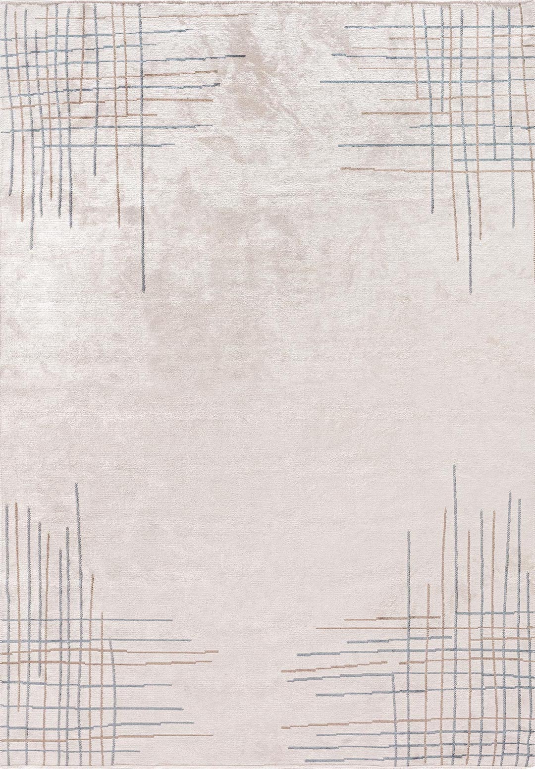 MANHATTAN ECRU - NOUGAT - BLUE RUG