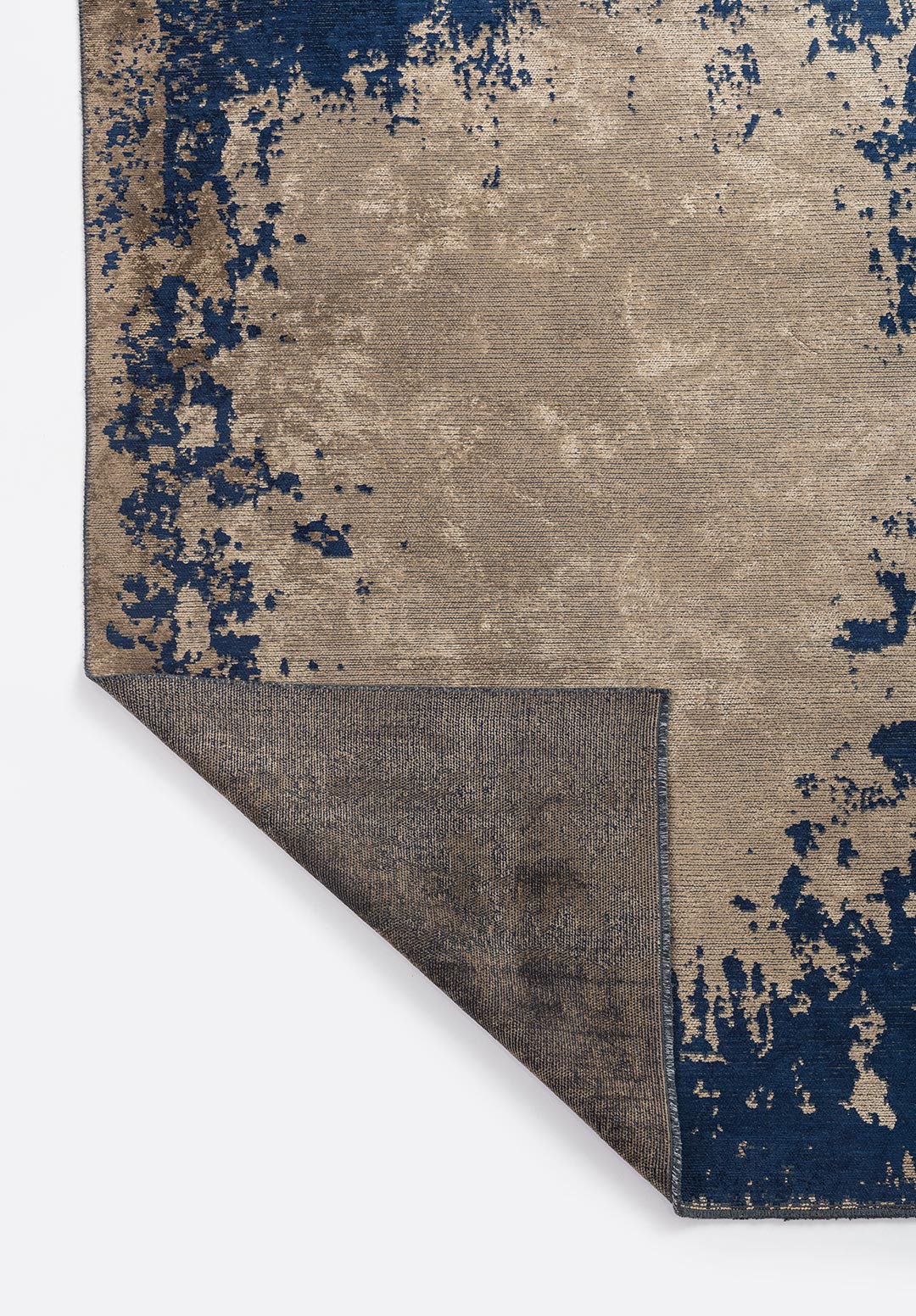 STOCKHOLM DARK NAVY - LIGHT BROWN - DARK BEIGE RUG
