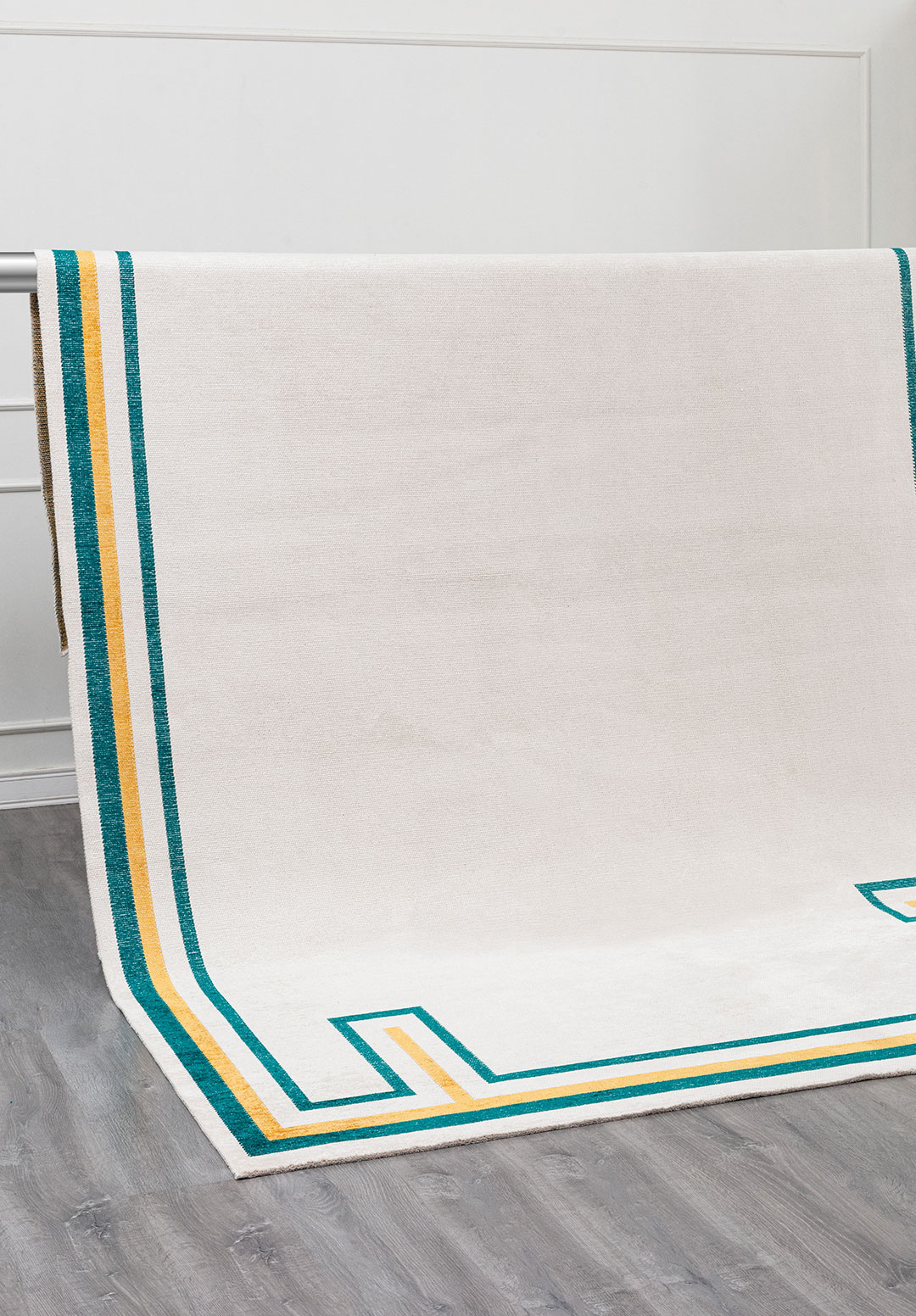 DRESDEN DARK TURQUOISE - GOLD - ECRU RUG