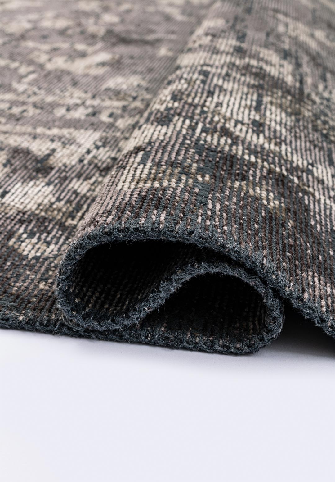 FLORA BEIGE - DARK GREY RUG