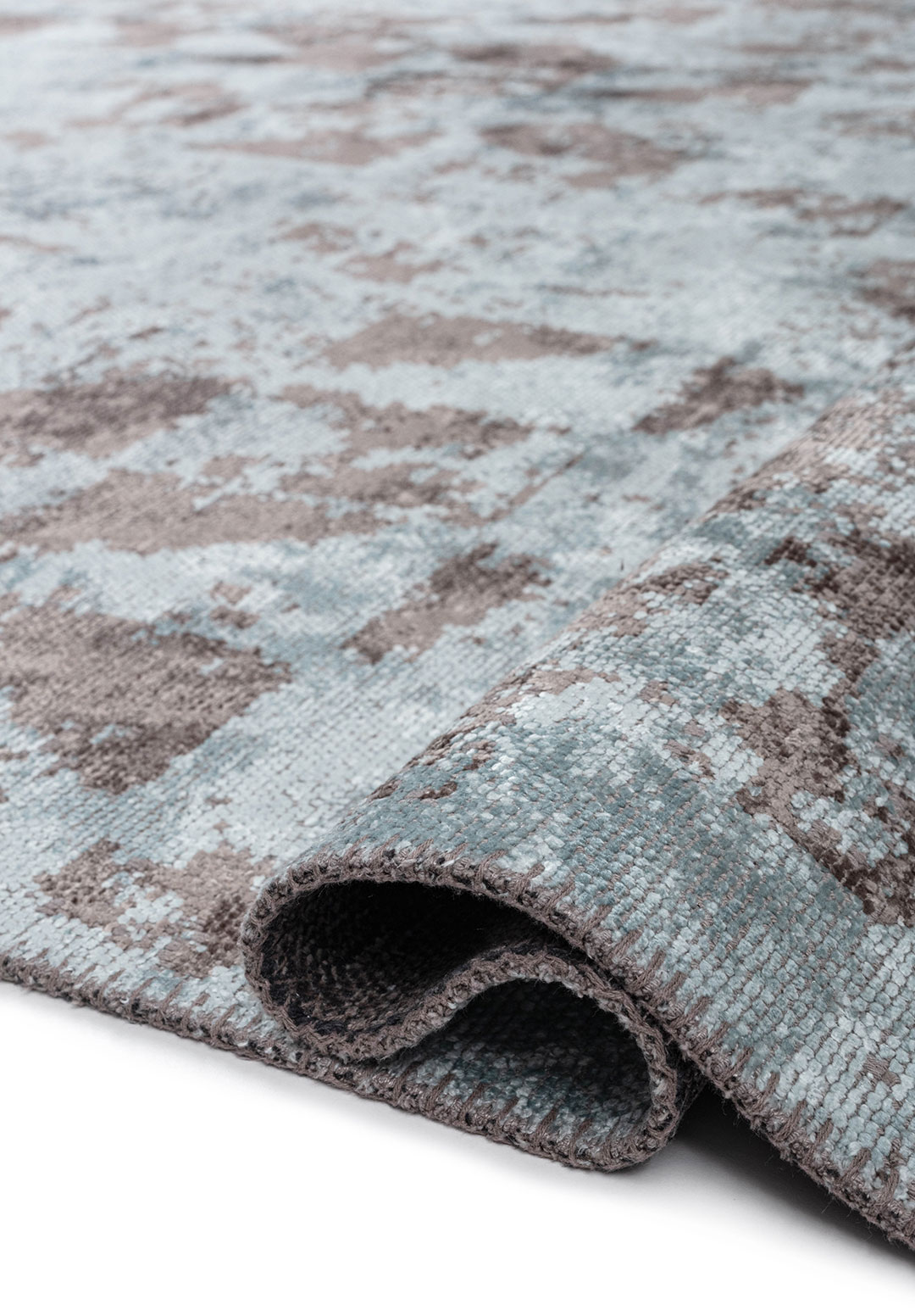 TRIANGLE ICE BLUE - DARK GREY RUG