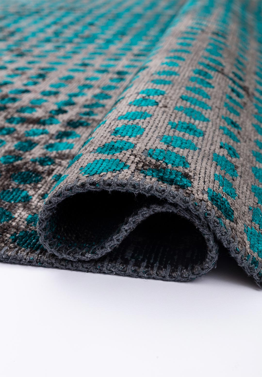 DOTS Графитовый - Тёмный Бирюзовый Ковер
