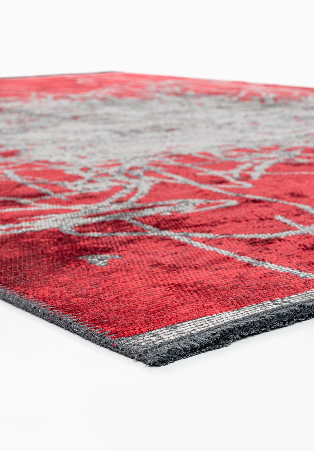 SPLASH RED - GREY RUG