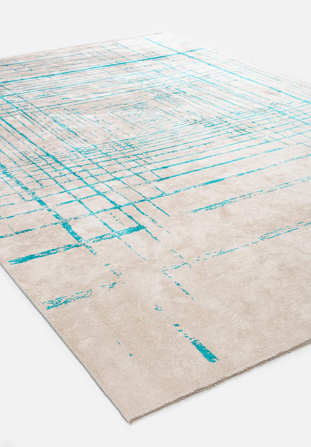 TRANI TURQUOISE - ECRU RUG
