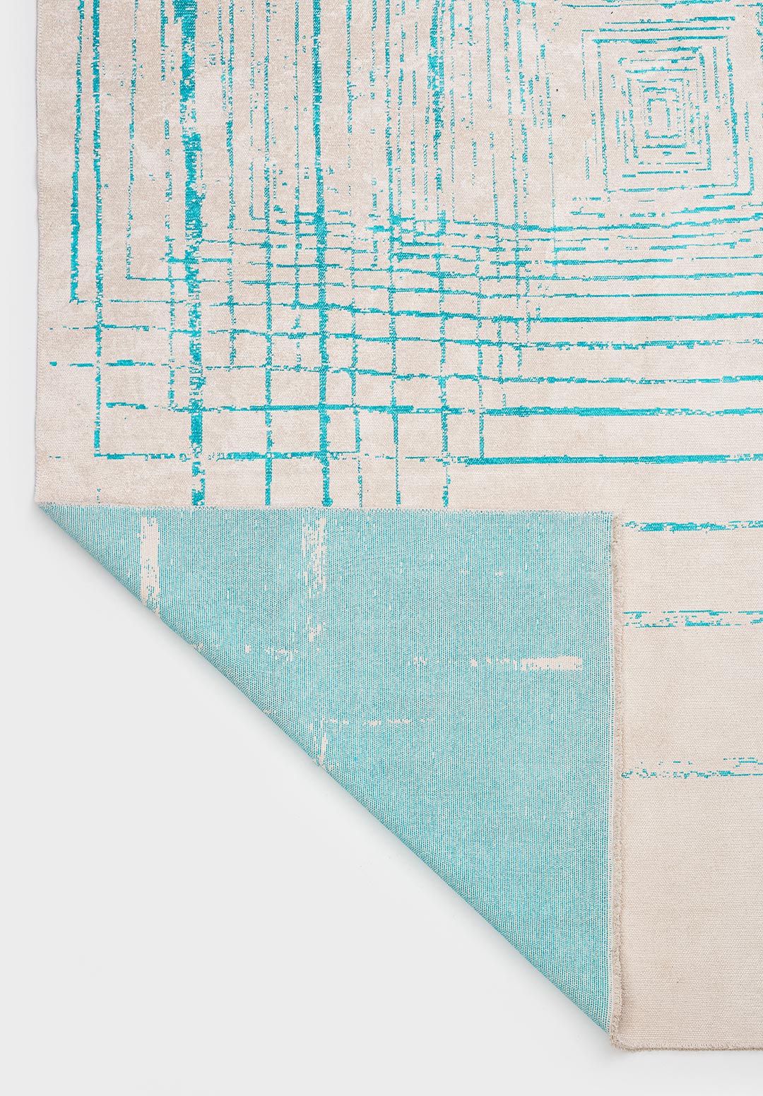 TRANI TURQUOISE - ECRU RUG