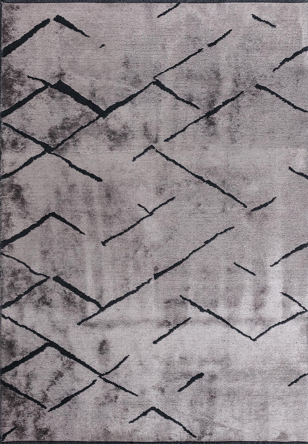 WAVE MATTE BLACK - LIGHT GREY RUG