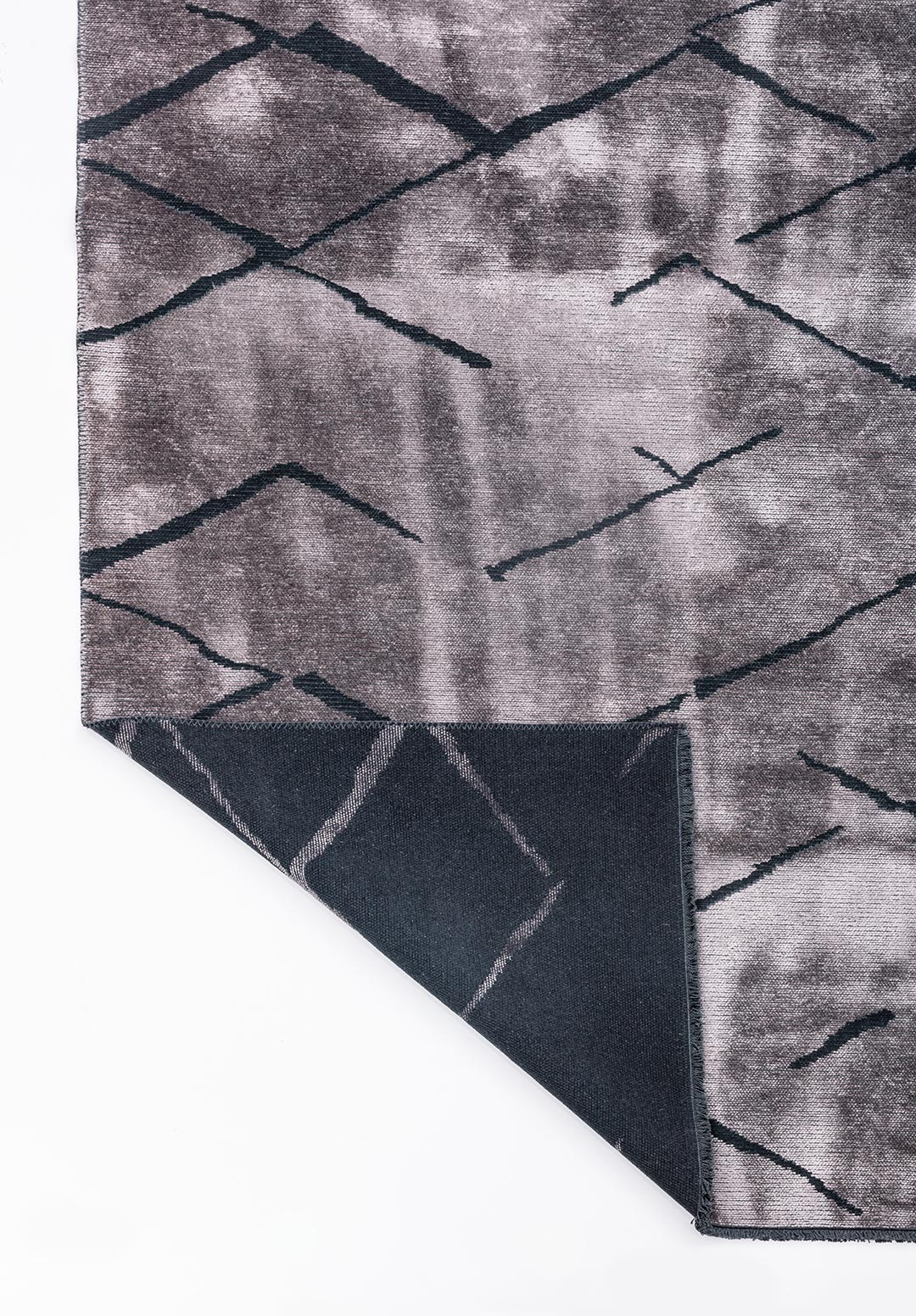 WAVE MATTE BLACK - LIGHT GREY RUG
