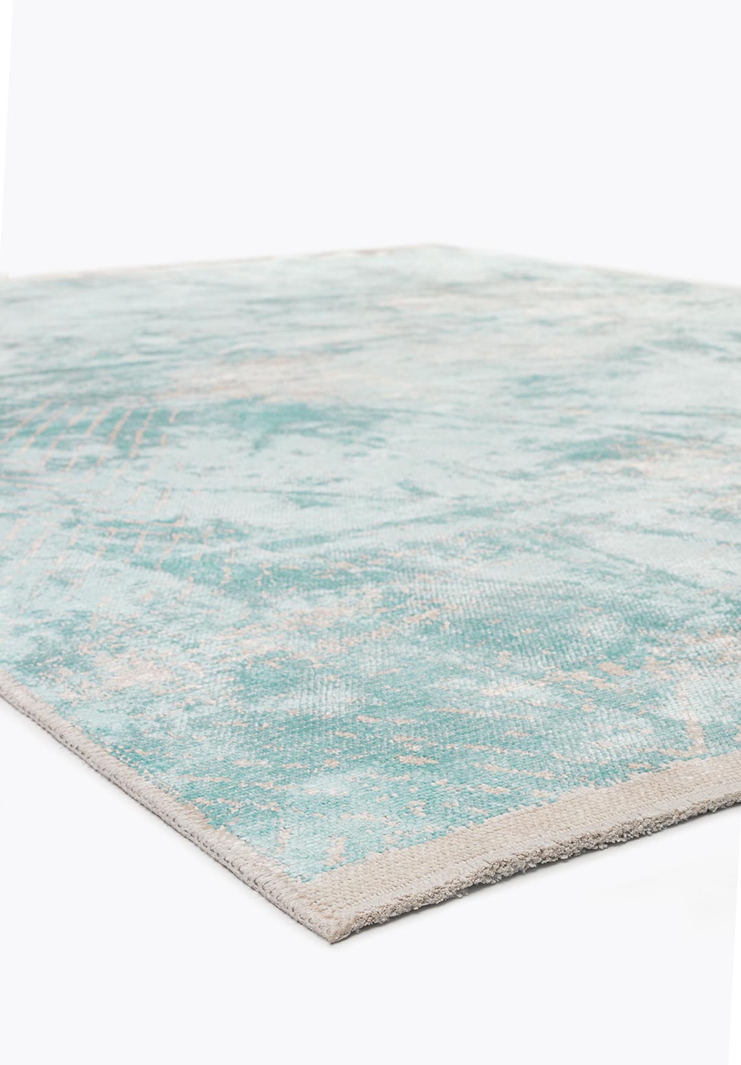 SLIT ECRU - ICE BLUE RUG