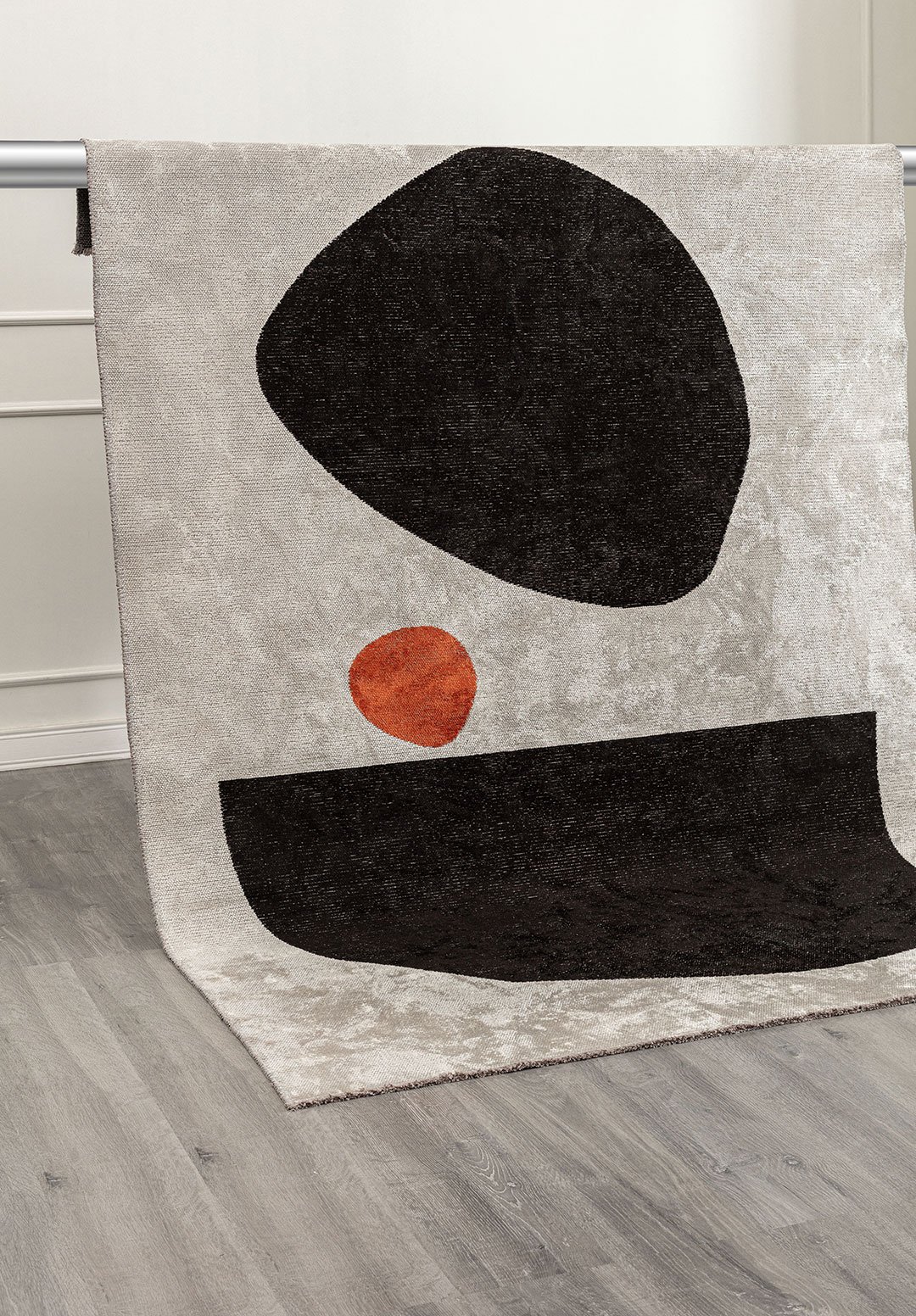 ROCK Чёрный - RUST - Слоновая кость Ковер