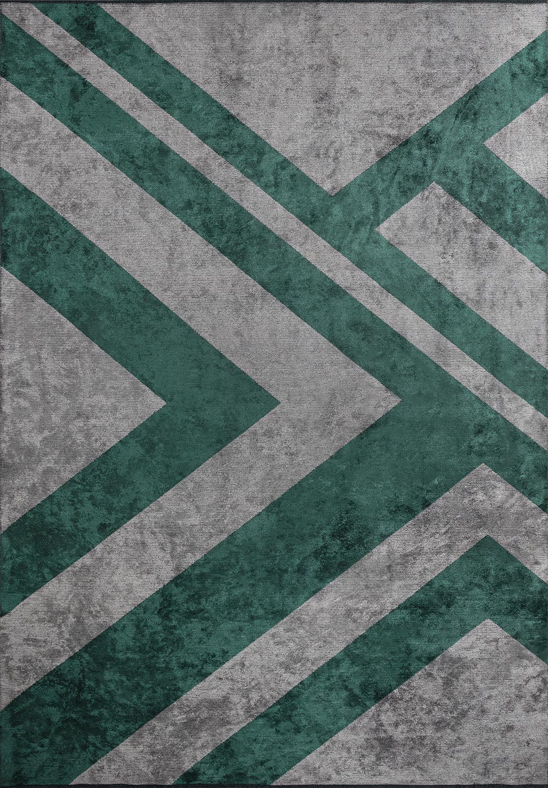 CORNER Тёмный Зелёный - Светлый GREY Ковер