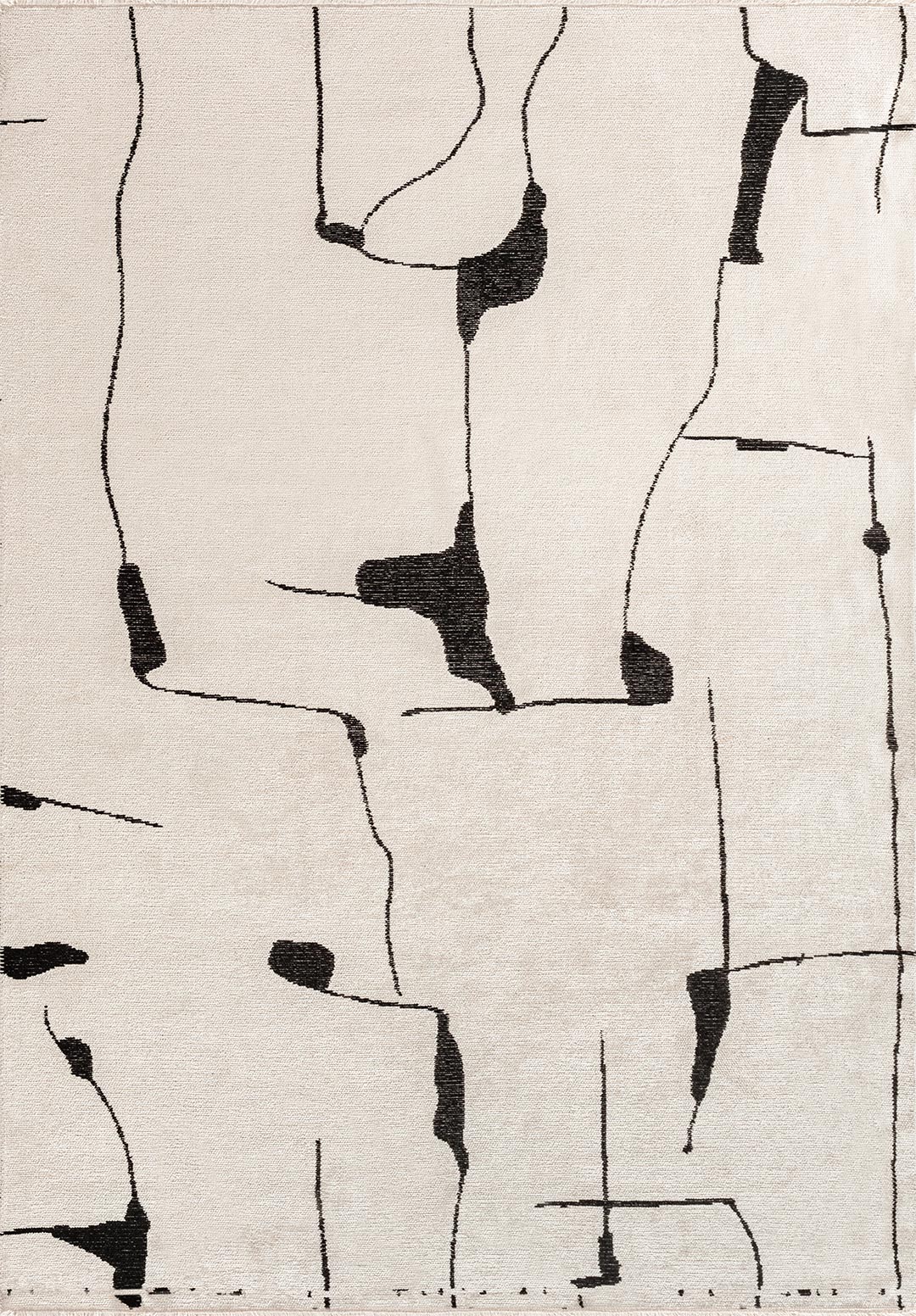 ATLAS Чёрный - Экрю Ковер