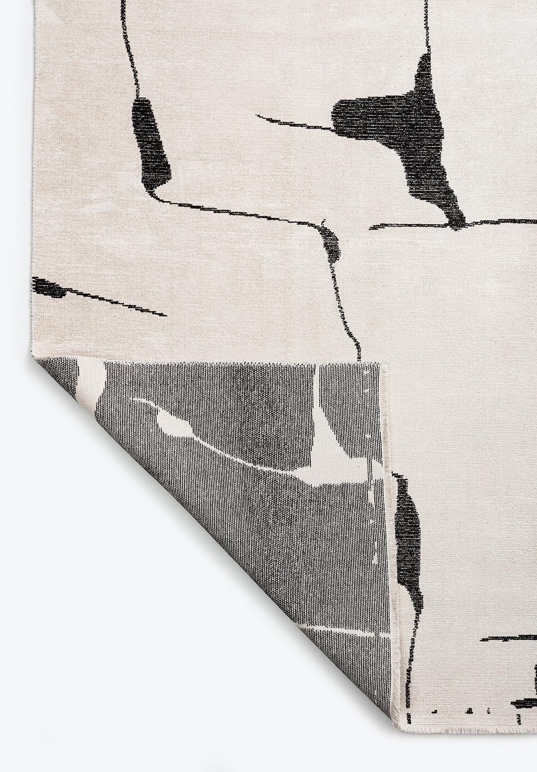 ATLAS Чёрный - Экрю Ковер