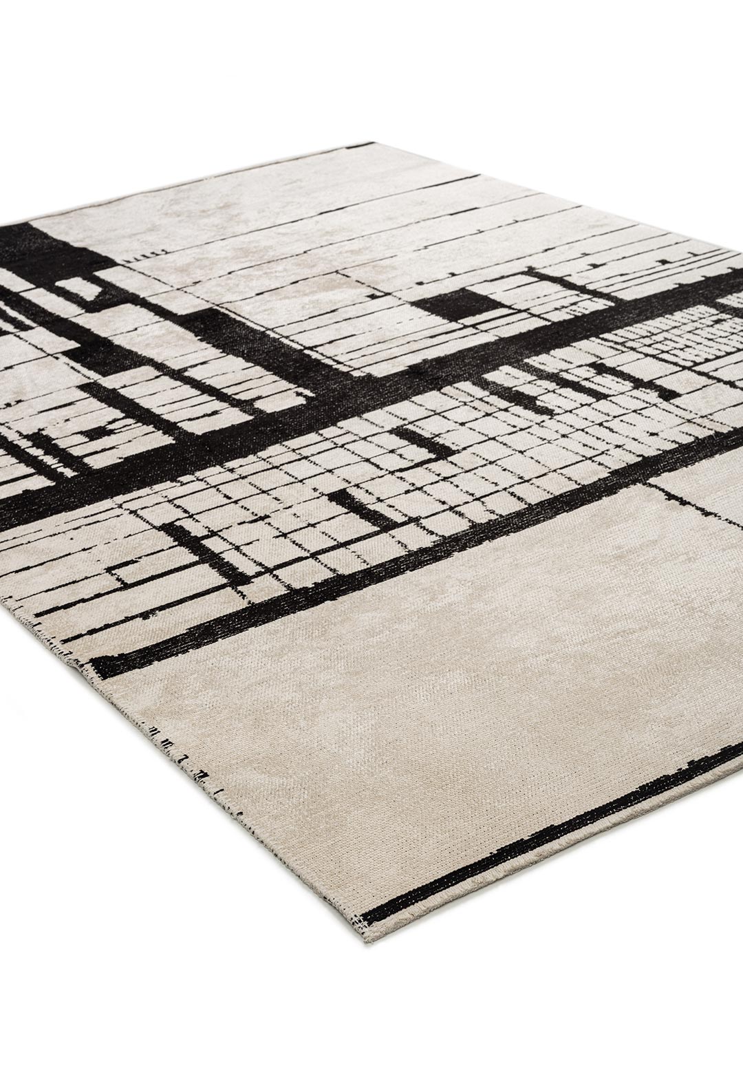 PEEL Чёрный - Экрю Ковер