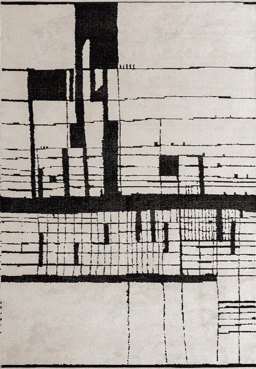 PEEL Чёрный - Экрю Ковер