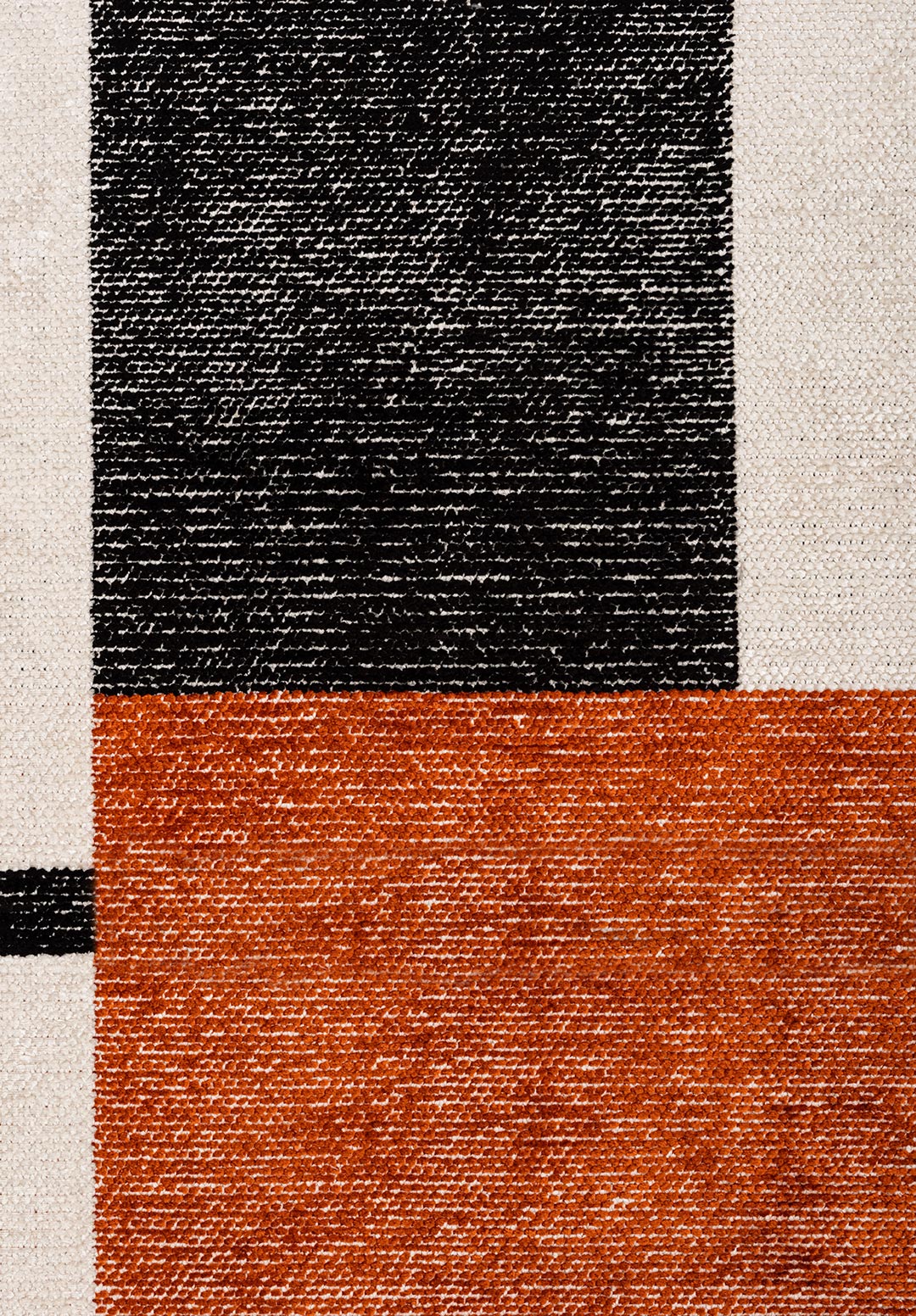 BLOCK BLACK - RUST - ECRU RUG