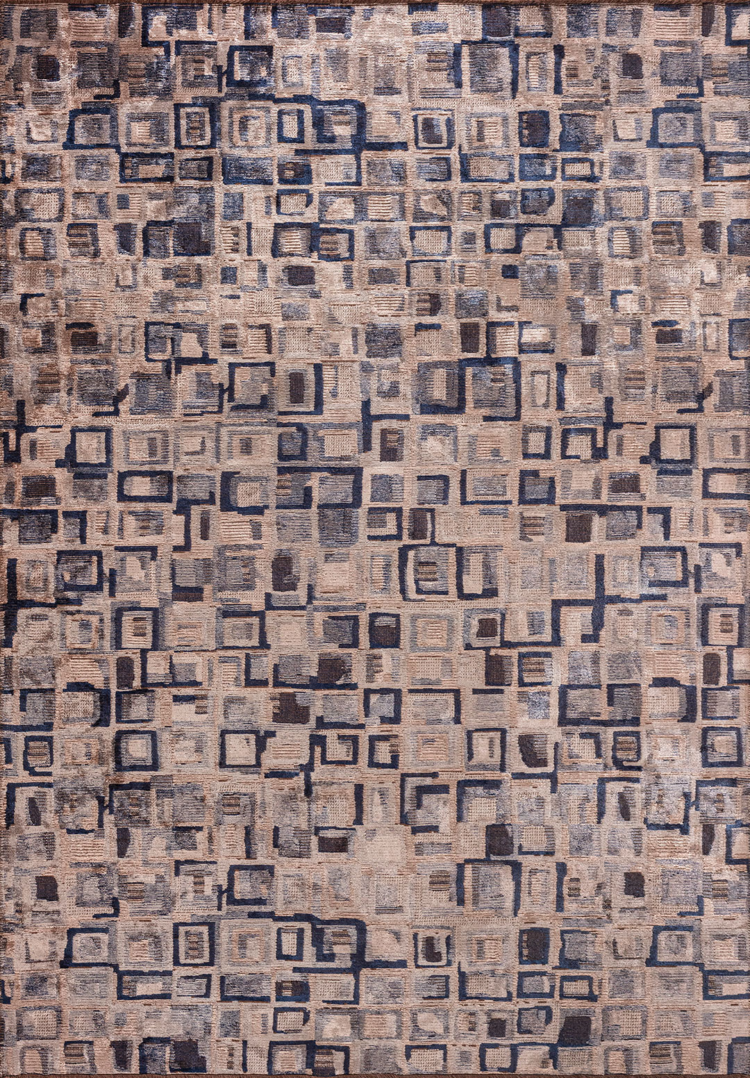 TRIBE ICE Синий - Тёмный Тёмно - синий - Светлый Кремовый Ковер