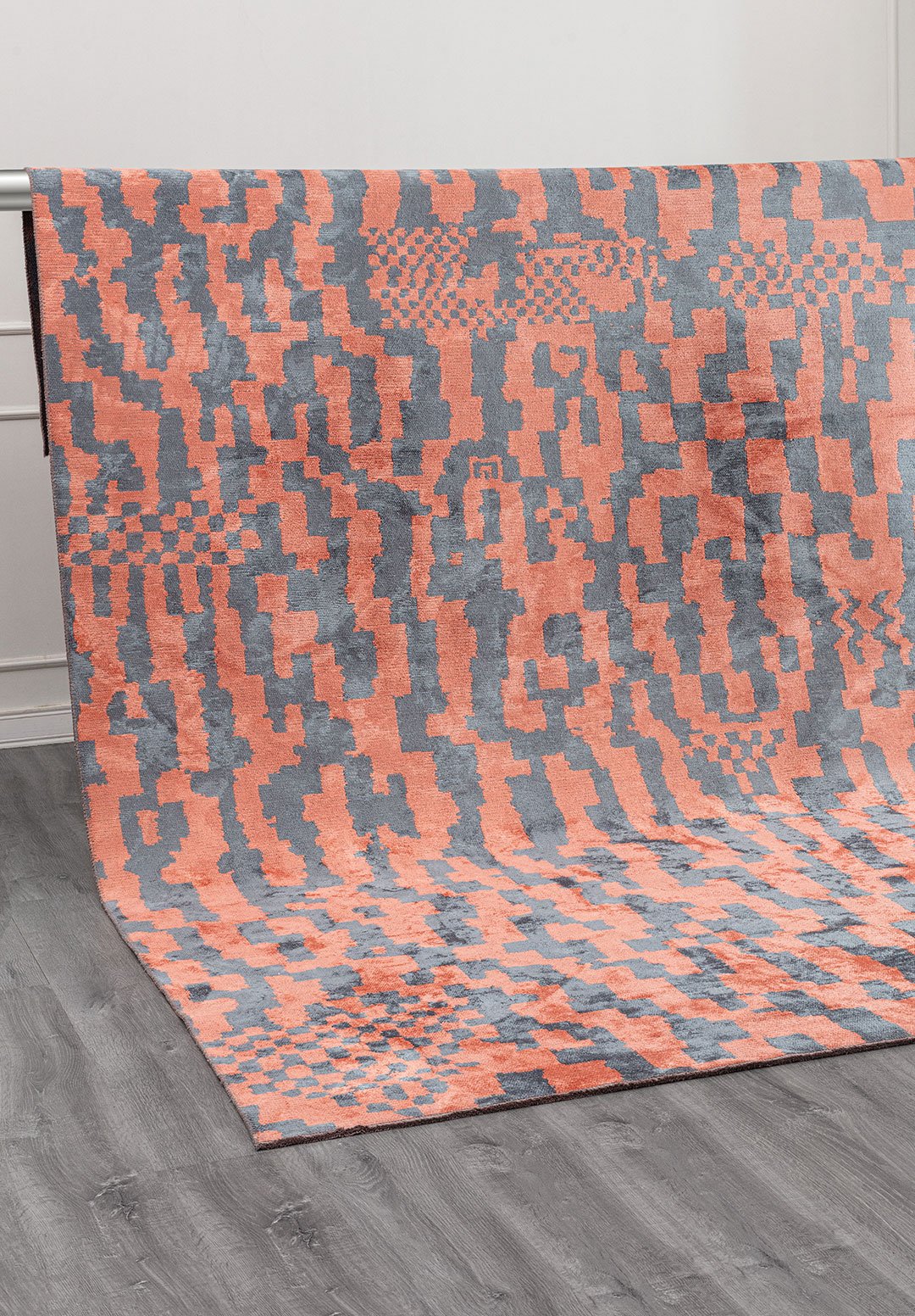 SHIMMER LIGHT CORAL - BLUE RUG