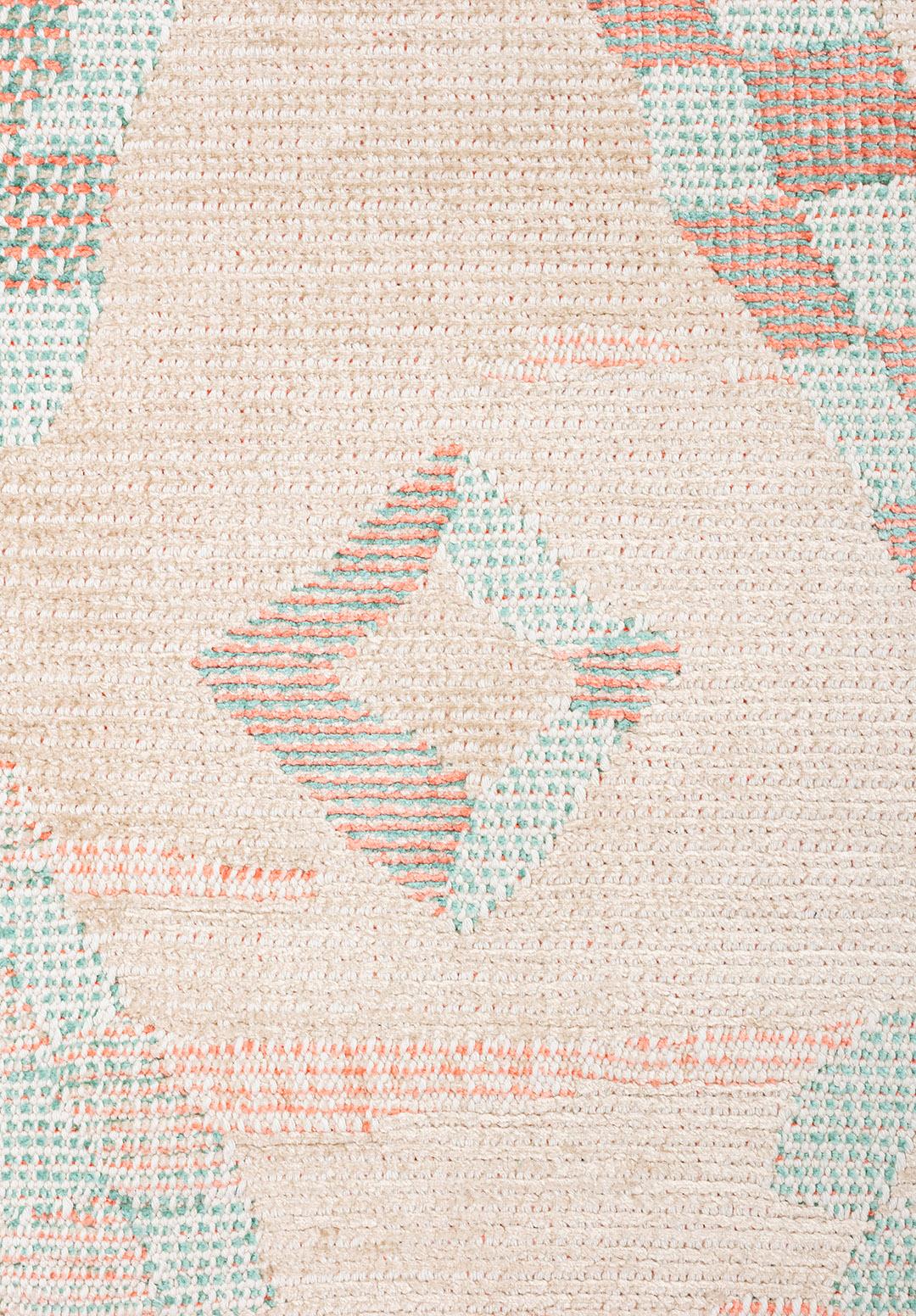 JASMINE RIVER GREEN - CREAM - LIGHT CORAL RUG