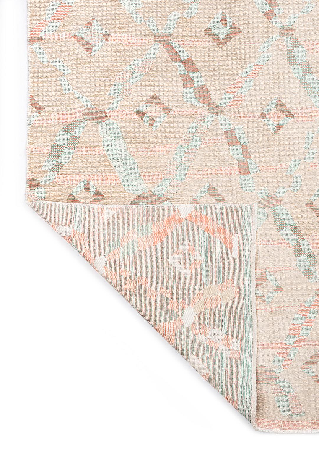 JASMINE RIVER GREEN - CREAM - LIGHT CORAL RUG