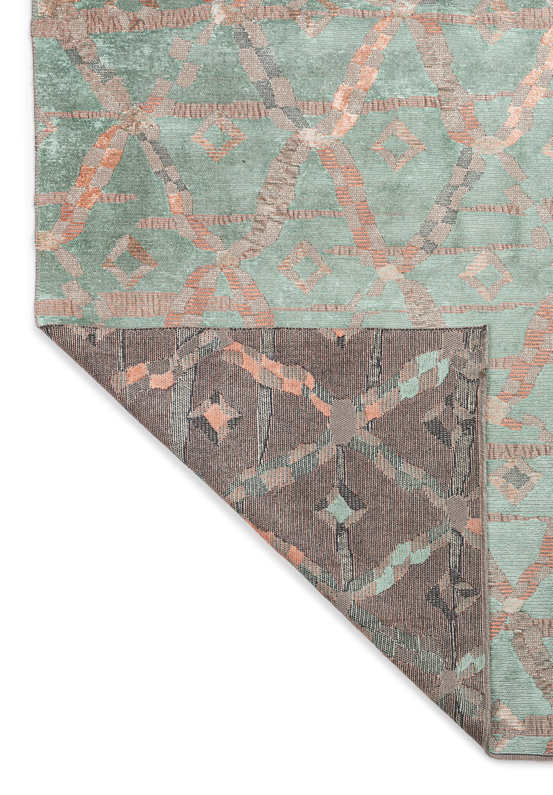 JASMINE Кремовый - RIVER Зелёный - Светлый Коралловый Ковер