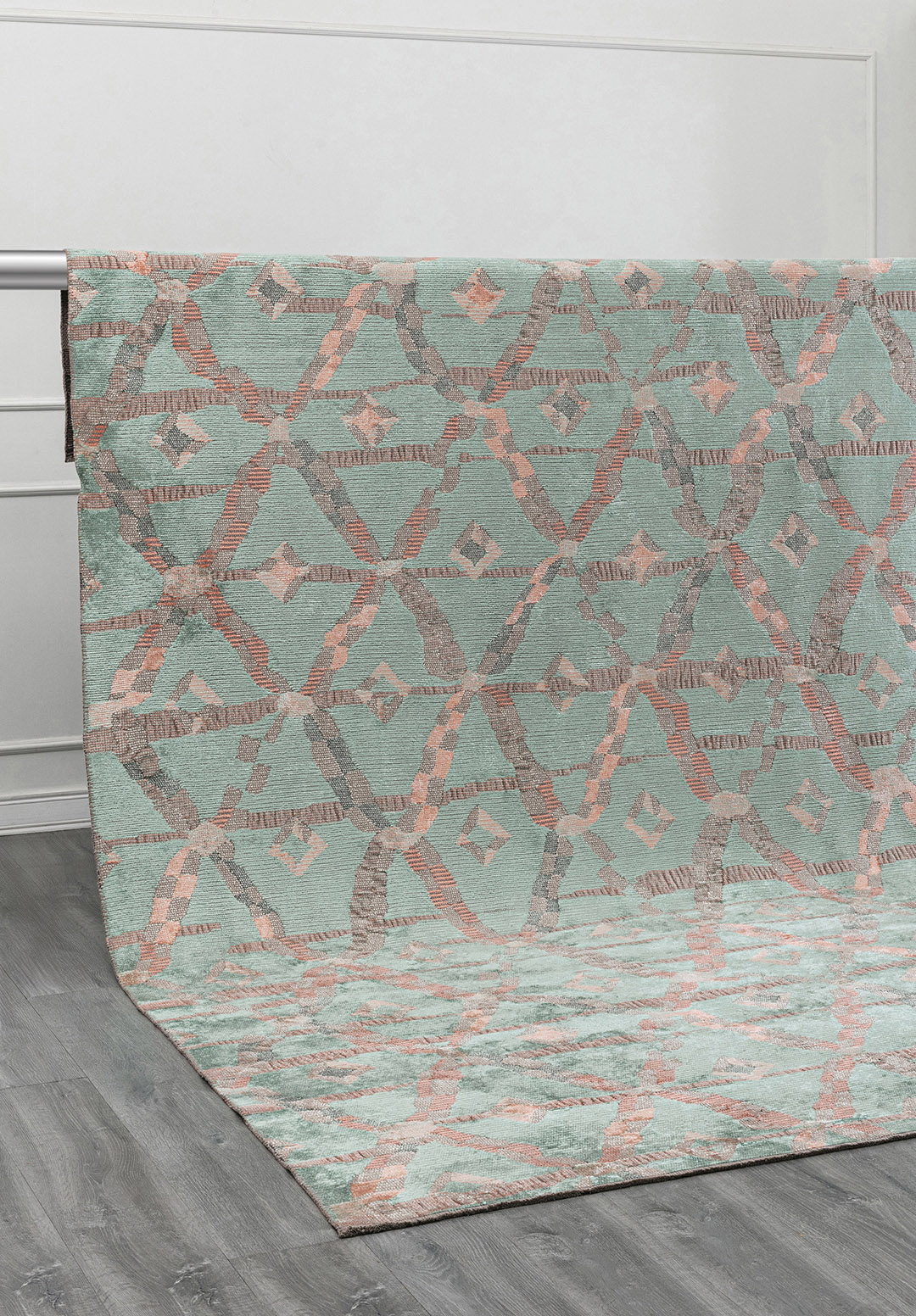 JASMINE Кремовый - RIVER Зелёный - Светлый Коралловый Ковер