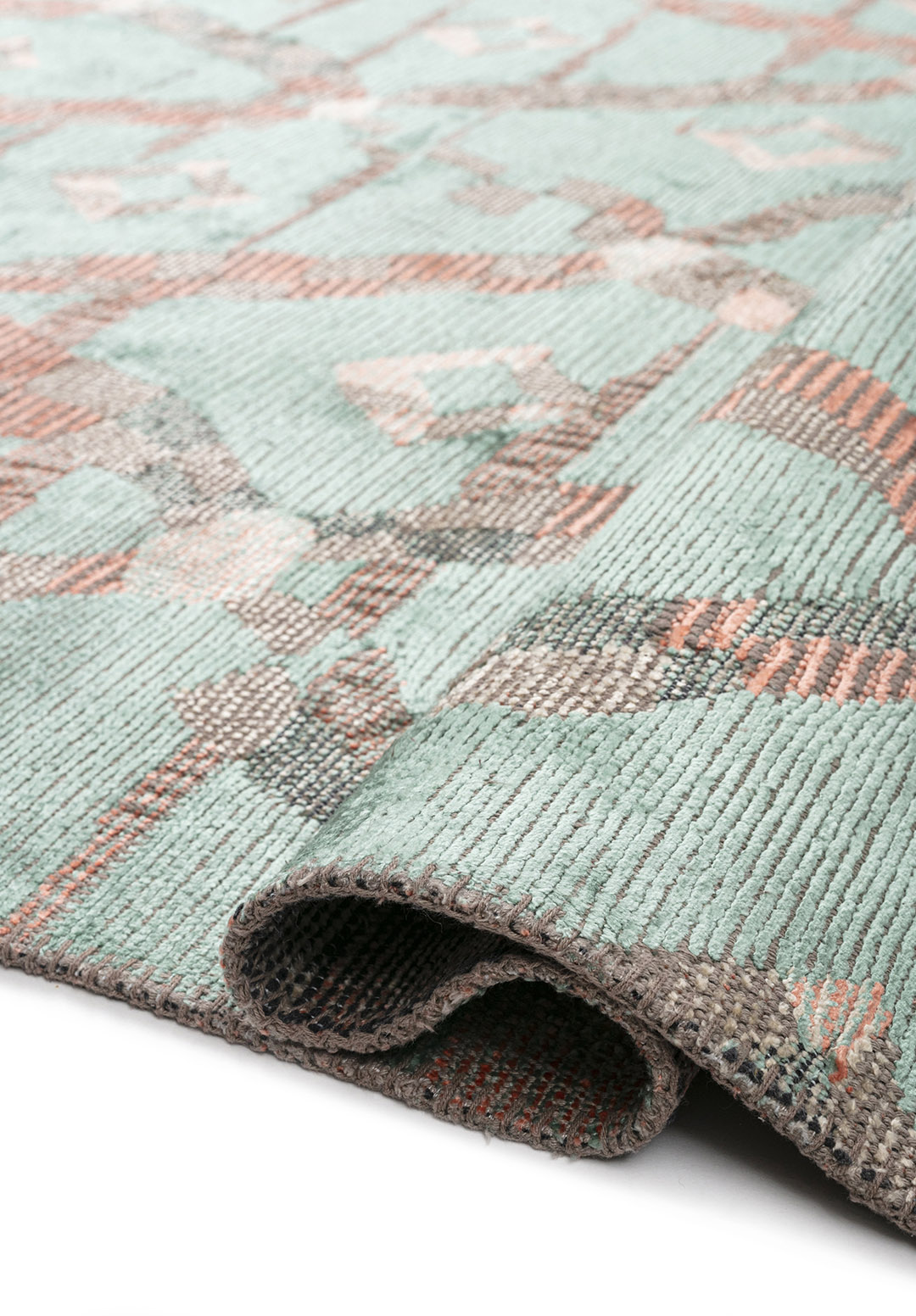 JASMINE Кремовый - RIVER Зелёный - Светлый Коралловый Ковер