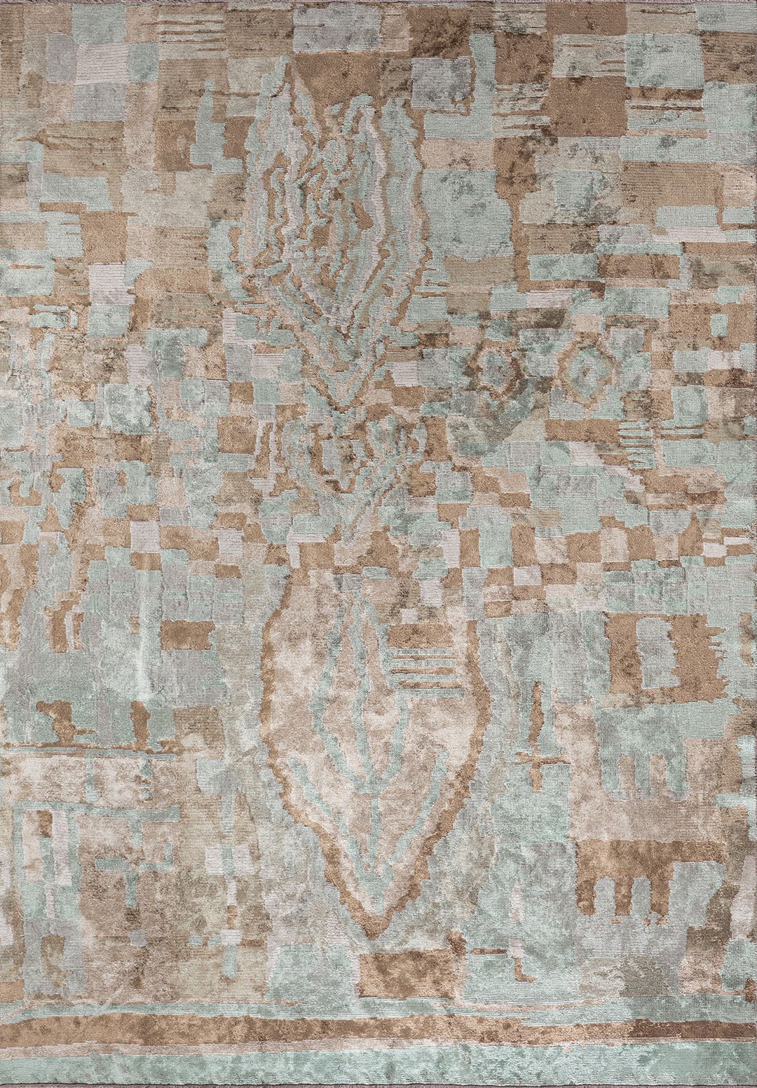 FOSSIL Норковый - Светлый Кремовый - RIVER Зелёный Ковер