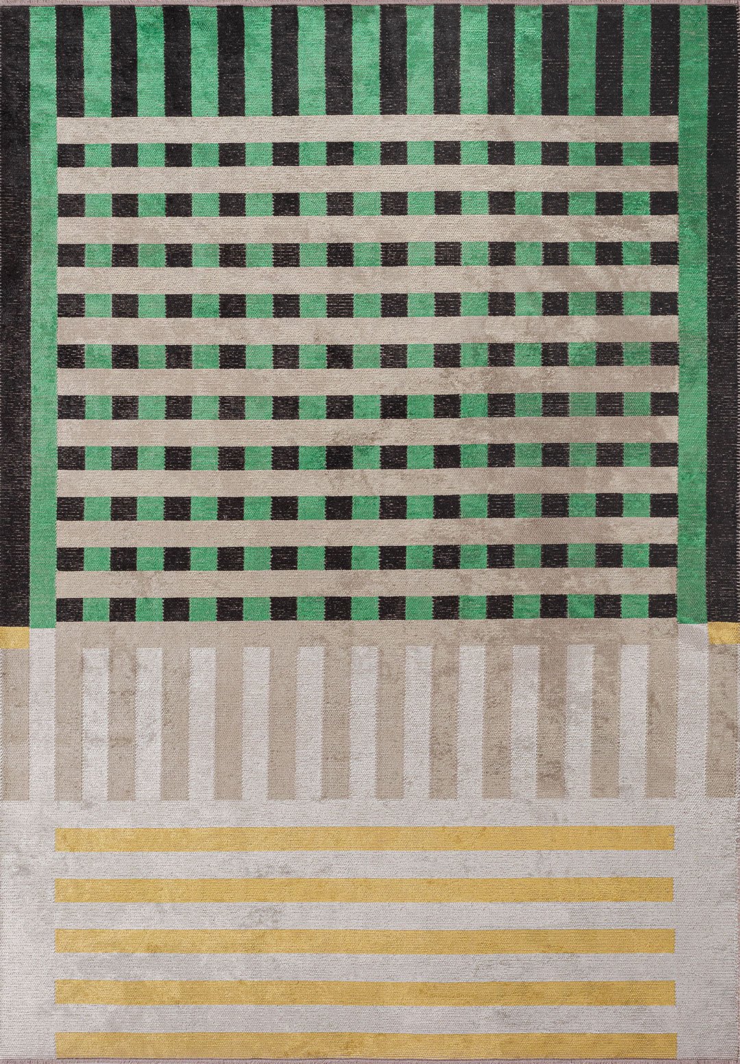 DECO Чёрный - Нуга - GRASS Зелёный - Золотой - Слоновая кость Ковер