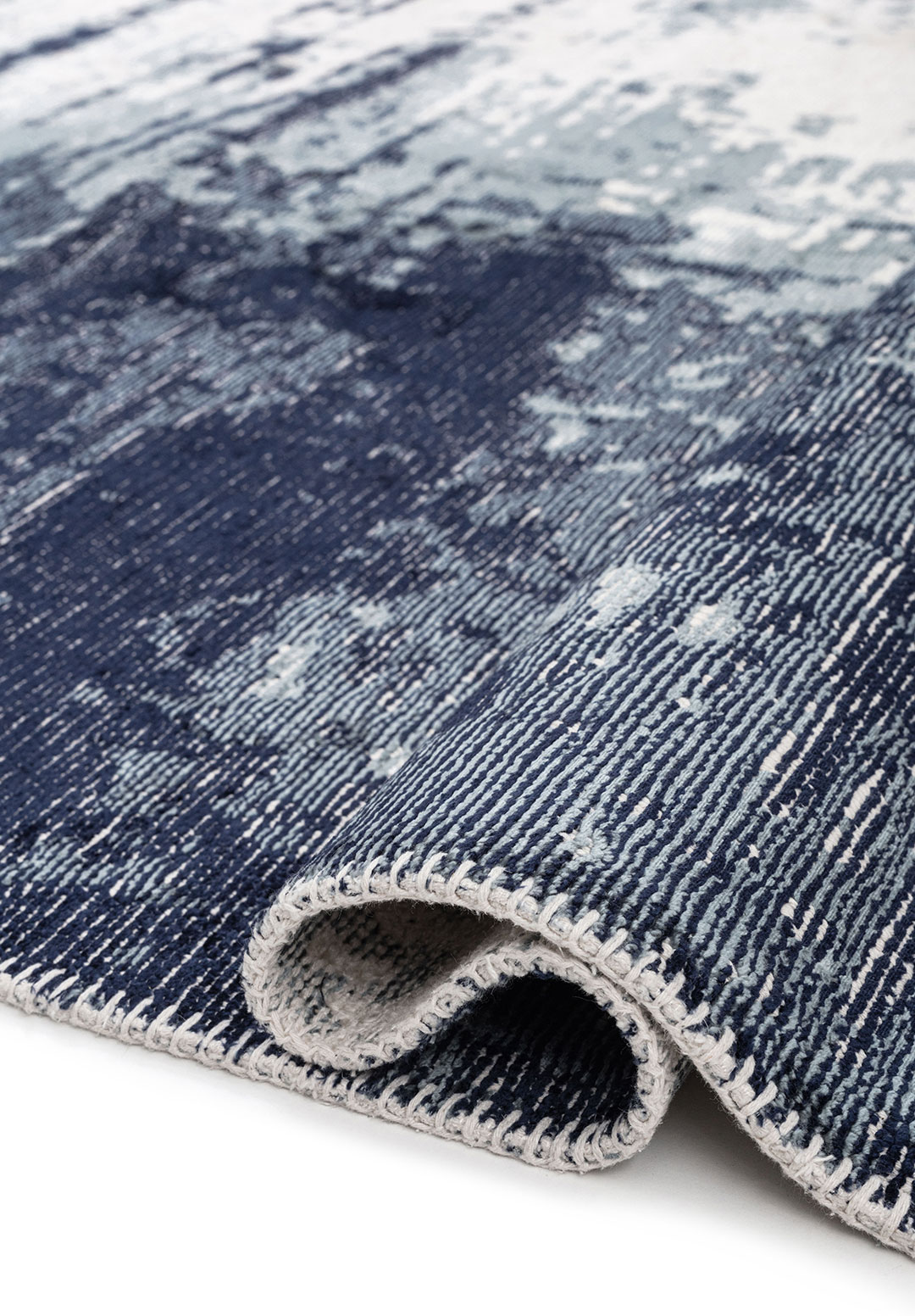 BLAZE DARK NAVY - BLUE - ECRU RUG