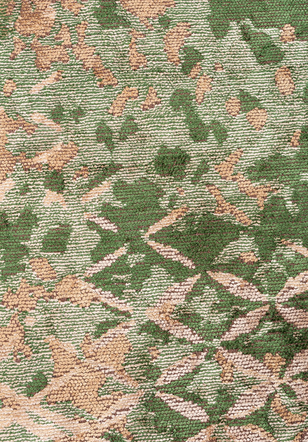 BLOOM FOREST Зелёный - Тёмный Бежевый - Светлый Кремовый Ковер