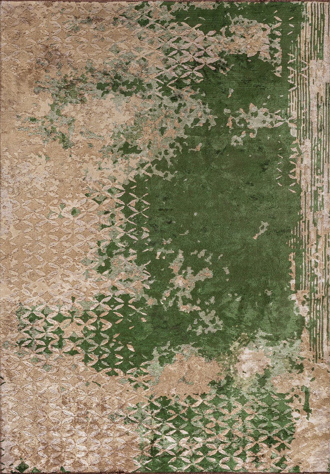 BLOOM FOREST Зелёный - Тёмный Бежевый - Светлый Кремовый Ковер