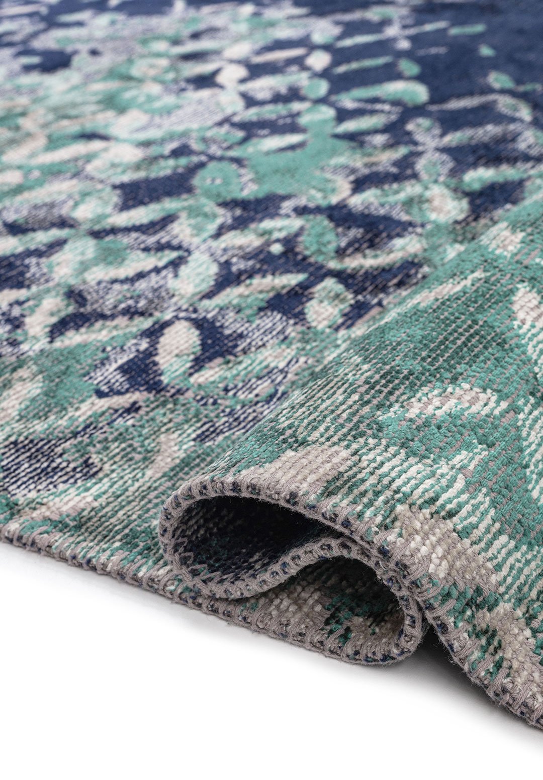 BLOOM Тёмный Тёмно - синий - Тёмный Зелёный - Светлый Кремовый Ковер