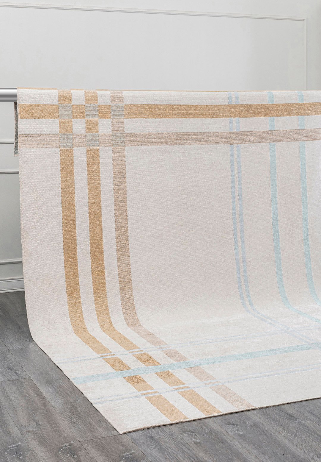 SCOTCH DARK BEIGE - ICE BLUE - ECRU RUG