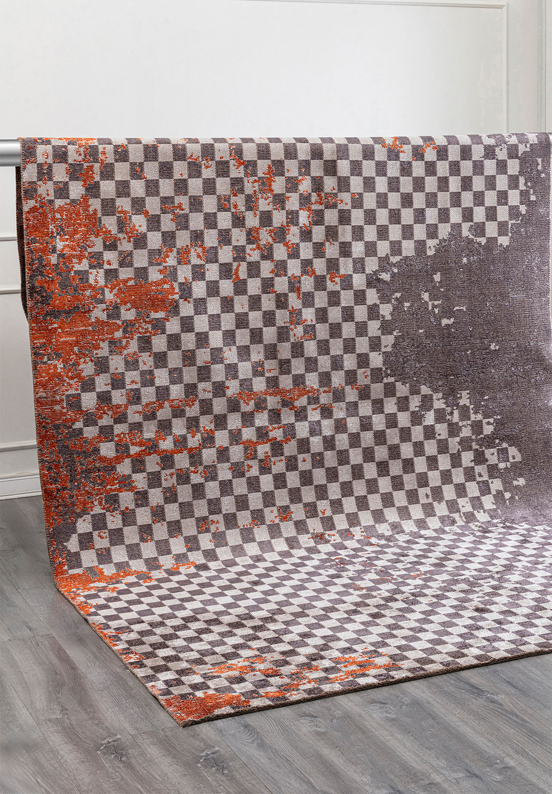 MIRAGE LIGHT GREY - RUST - CHARCOAL RUG
