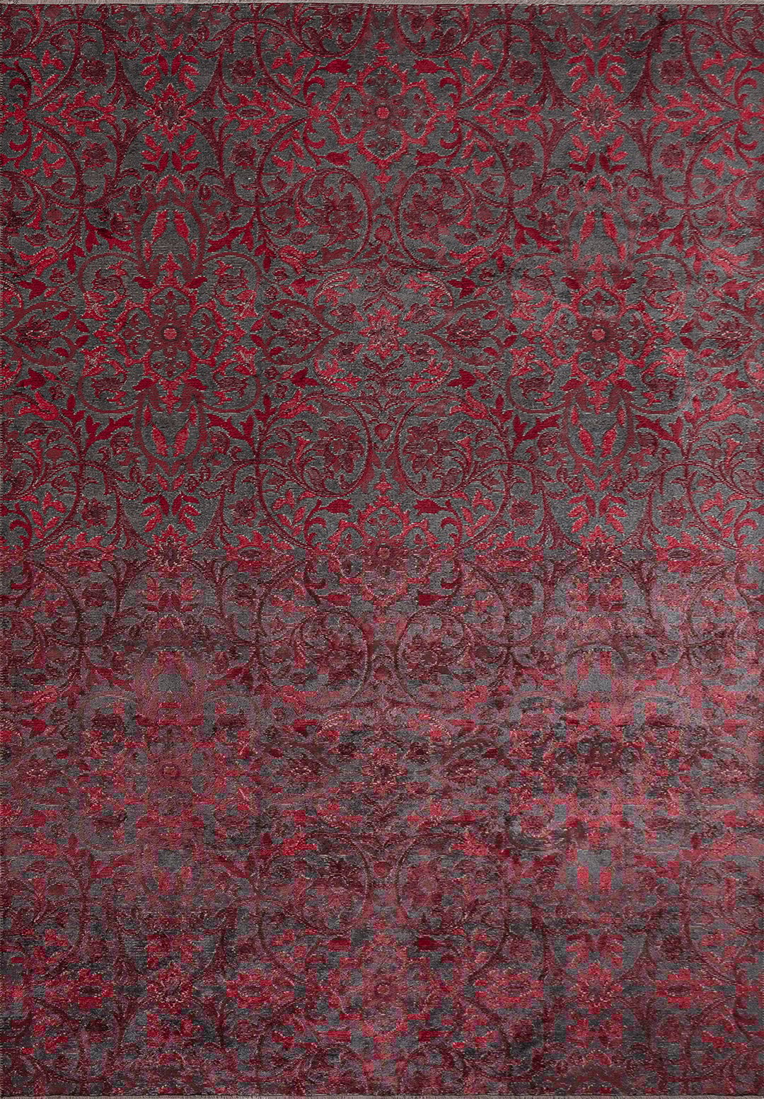 VIOLETTA CHARCOAL - RED - CHERRY RUG
