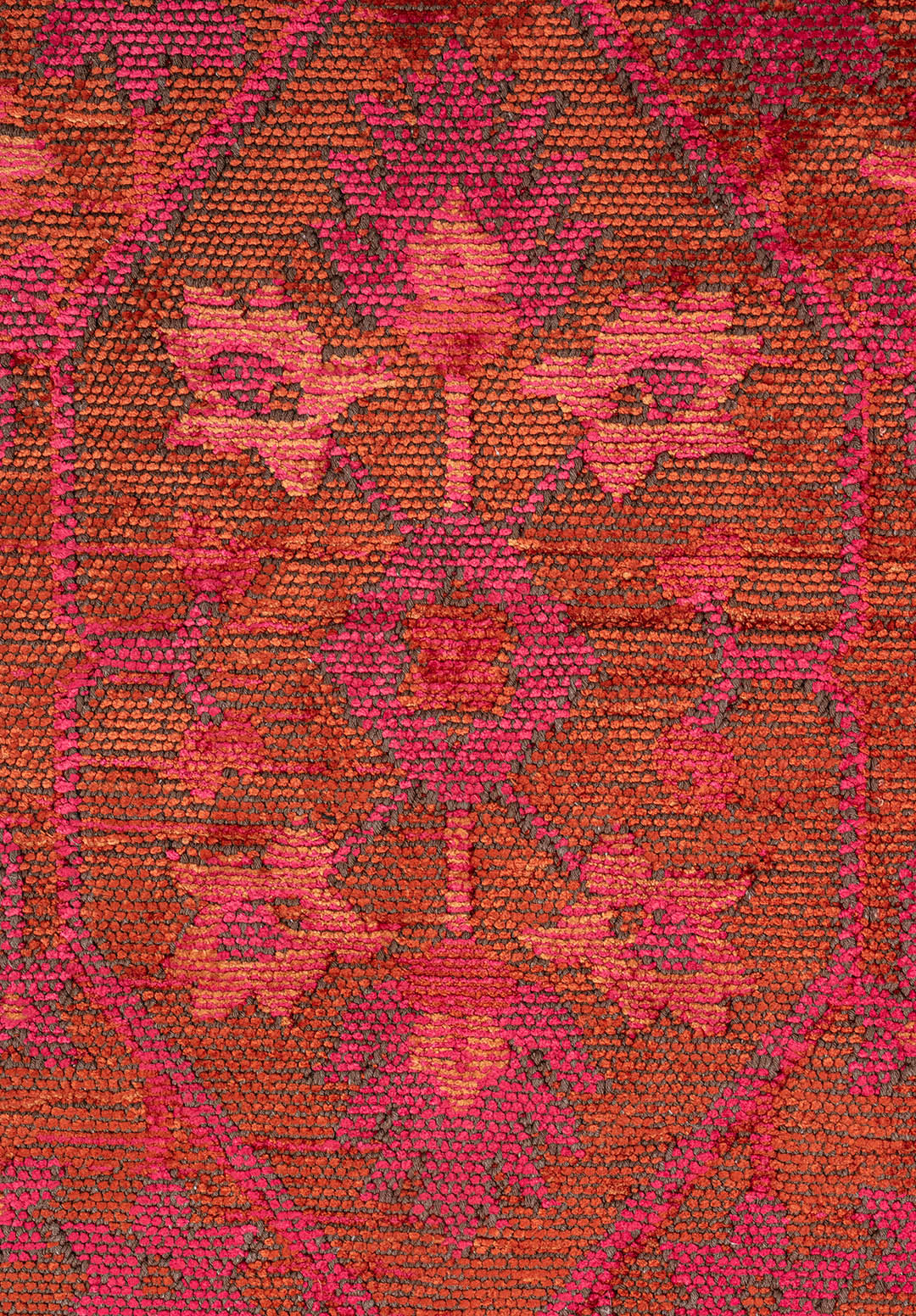 FLEUR TERRA - FUSCHIA - RUST RUG