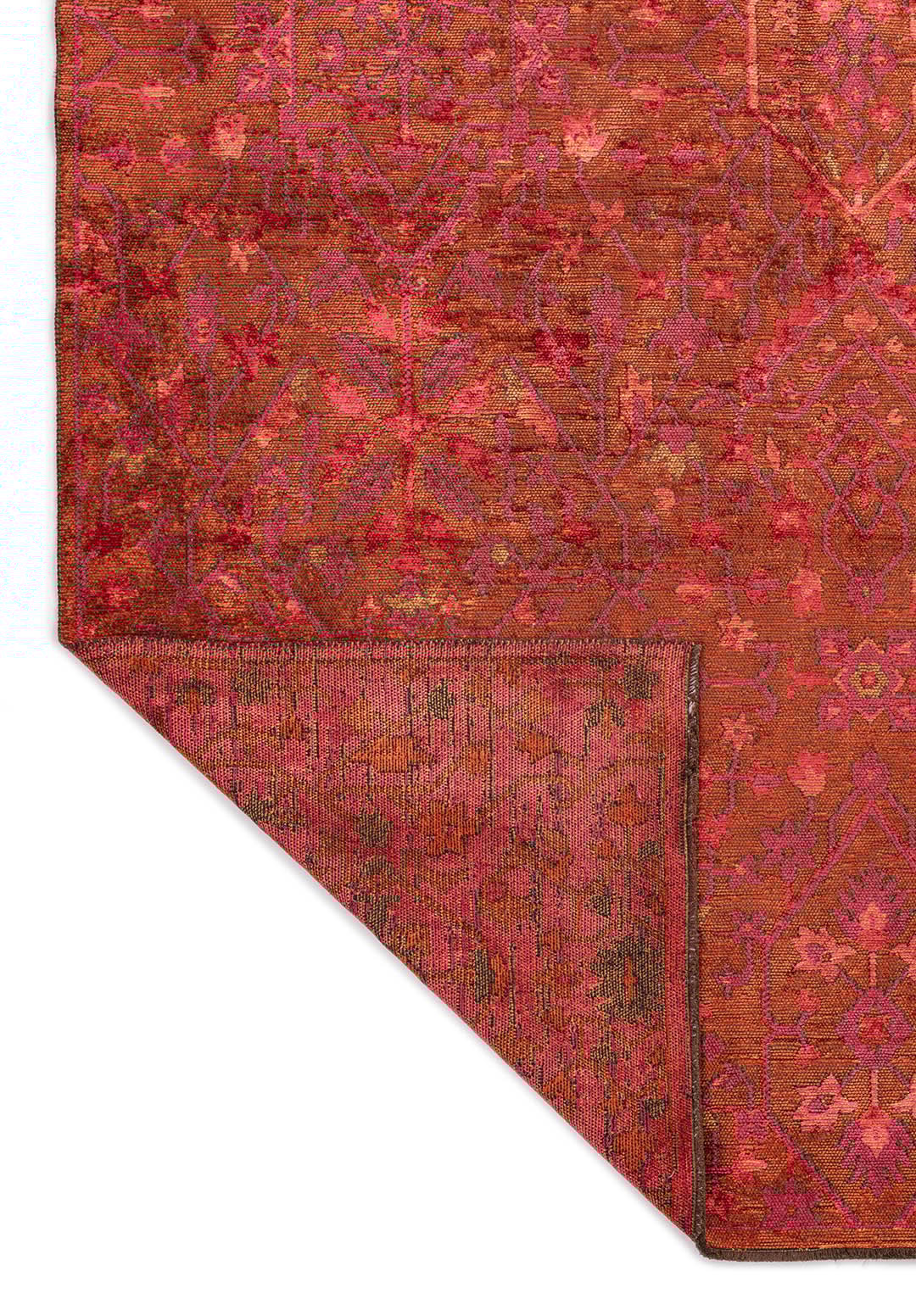 FLEUR TERRA - FUSCHIA - RUST RUG