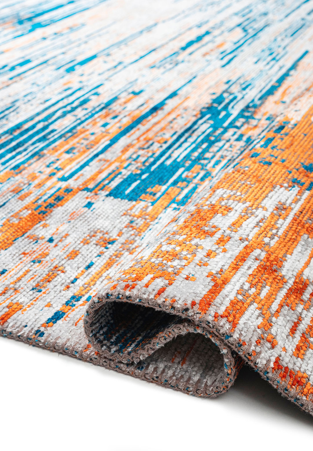 TWILIGHT CYAN - ORANGE - WHITE RUG