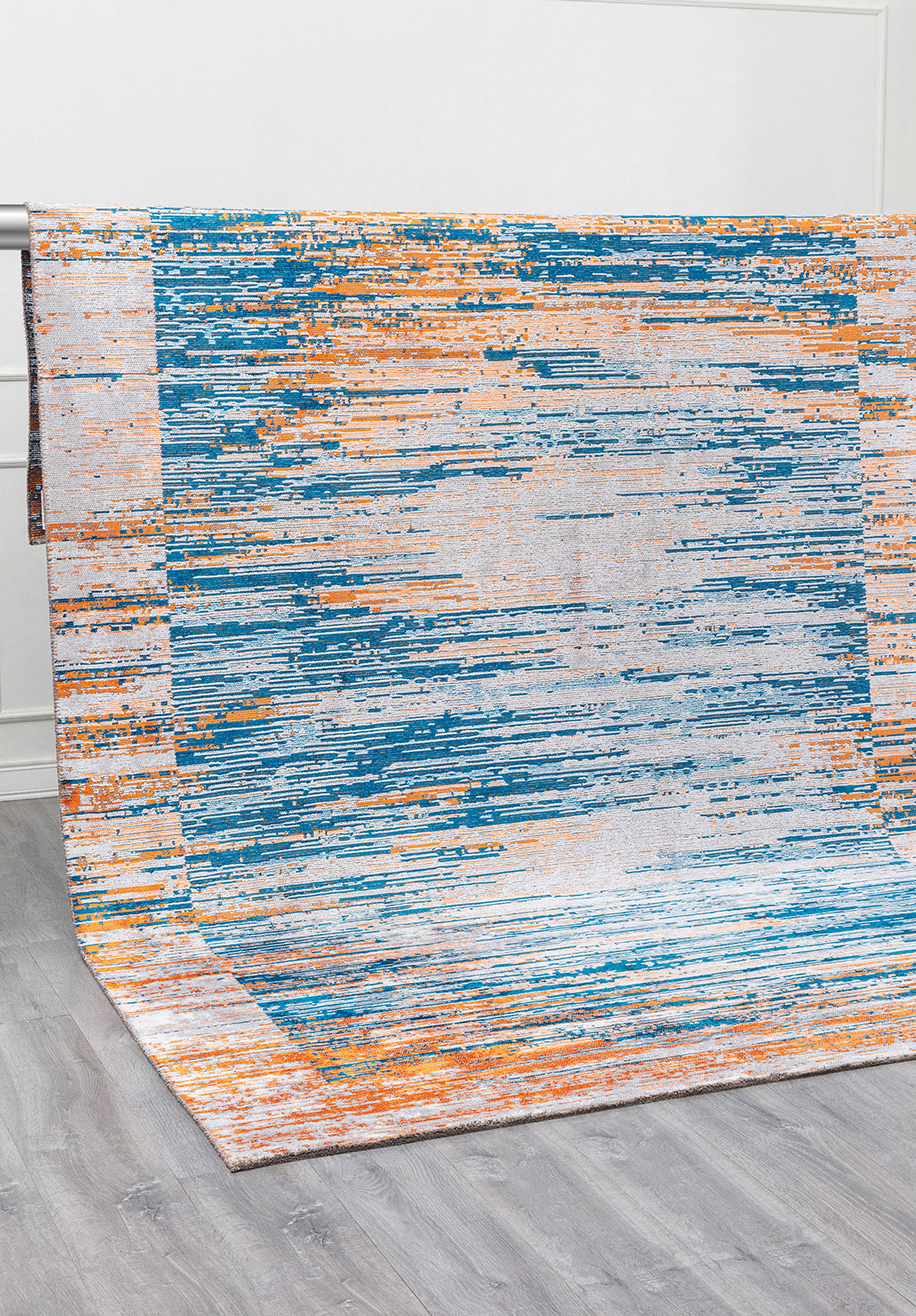 TWILIGHT CYAN - ORANGE - WHITE RUG