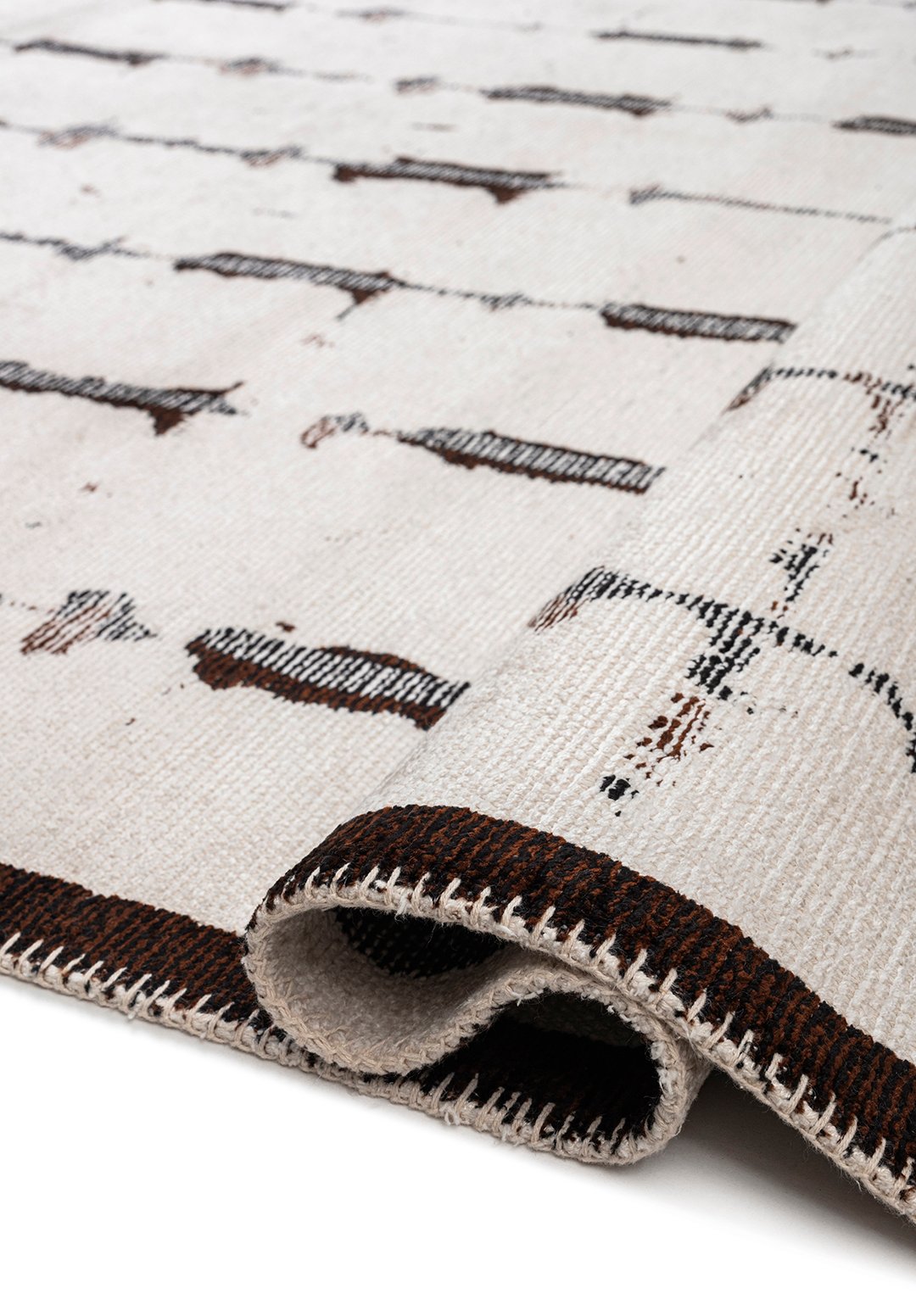 MAYA DARK BROWN - BLACK - ECRU RUG