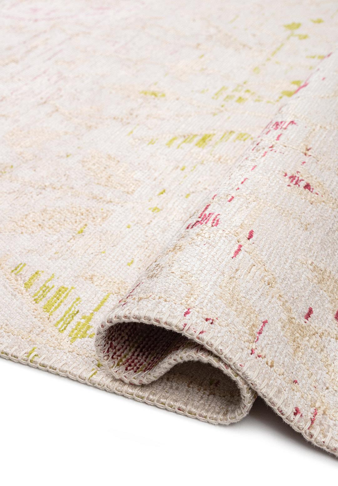 FLEUR ECRU - CREAM - ROSE - OLIVE GREEN - DAMSON RUG